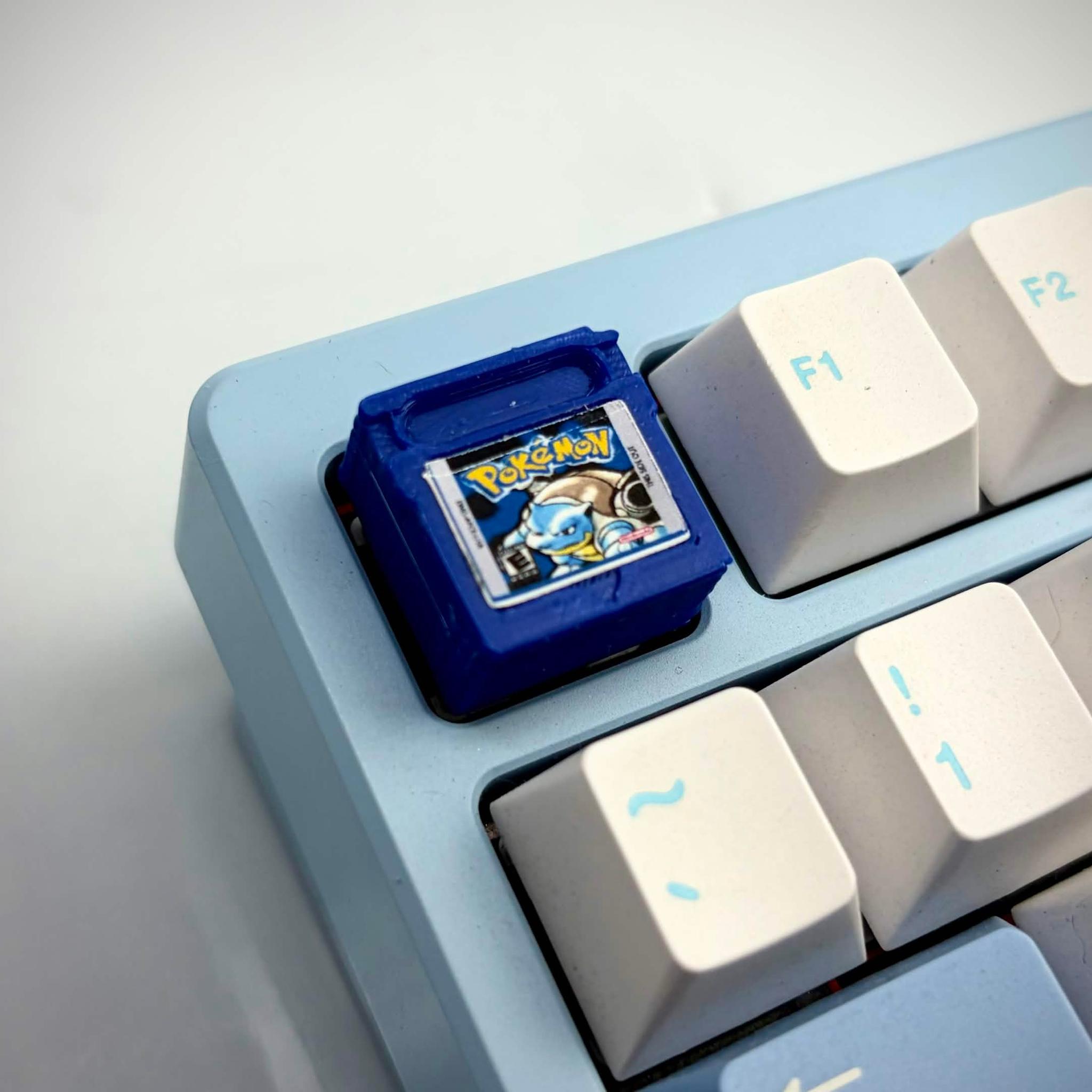 Artisan Keycap - Gameboy Pokemon Blue - Blastoise Cartridge Artisan Keycap - 3d Printed