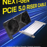 PCIE 5.0 Riser Cable 128GB/s Bandwidth GPU Extension Backwards Compatible PCIE 4.0/3.0 White 30cm