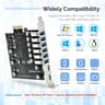 PCIE USB 3.2 Card 8 Ports PCI Expreess to USB C Expansion Card Superspeed 6 USB and 2 Type C