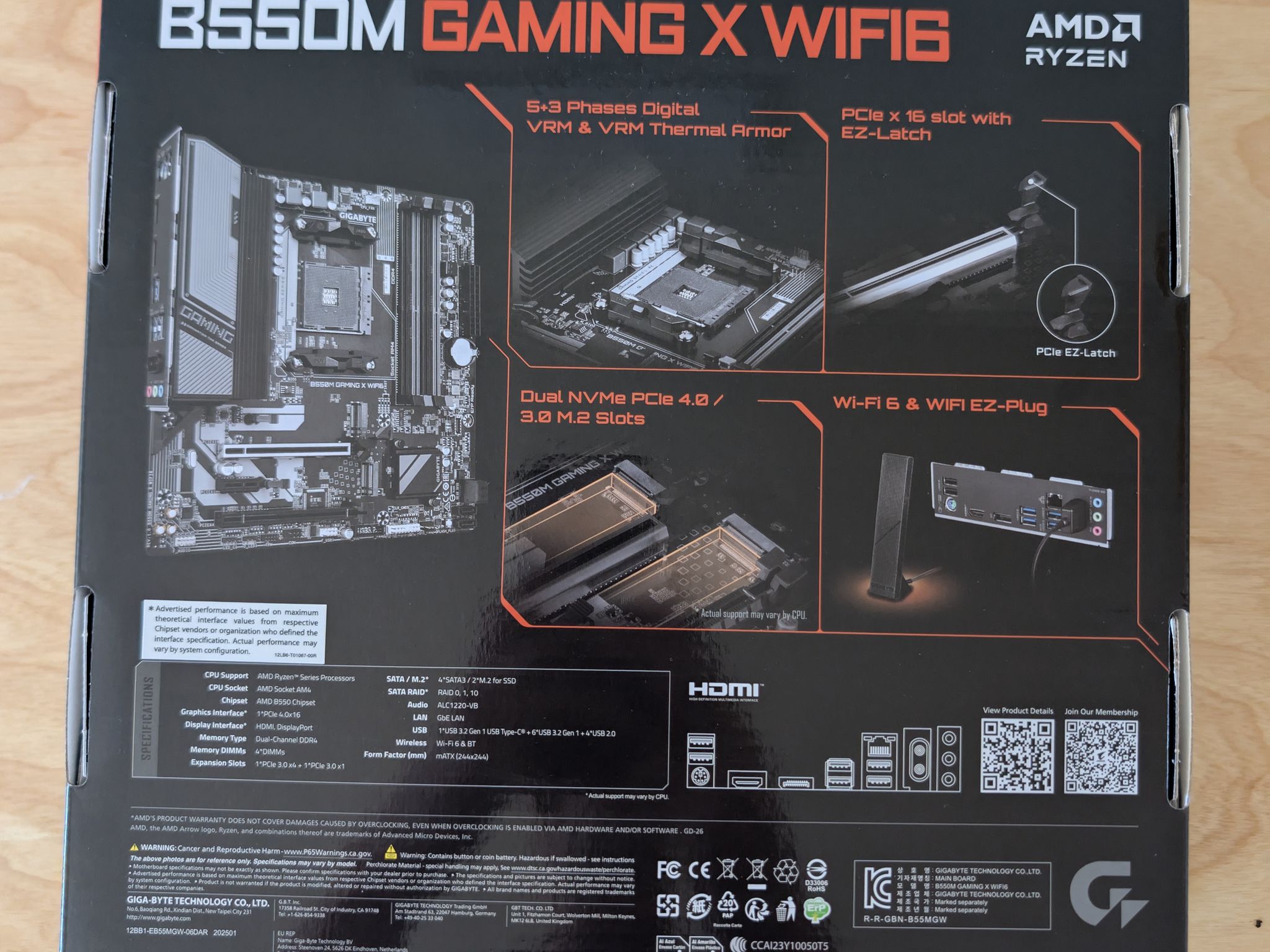 Brand New Gigabyte B550M Gaming X WiFi 6 | AMD B550 AM4 mATX | PCIe 4.0 | Ryzen 5000 Ready