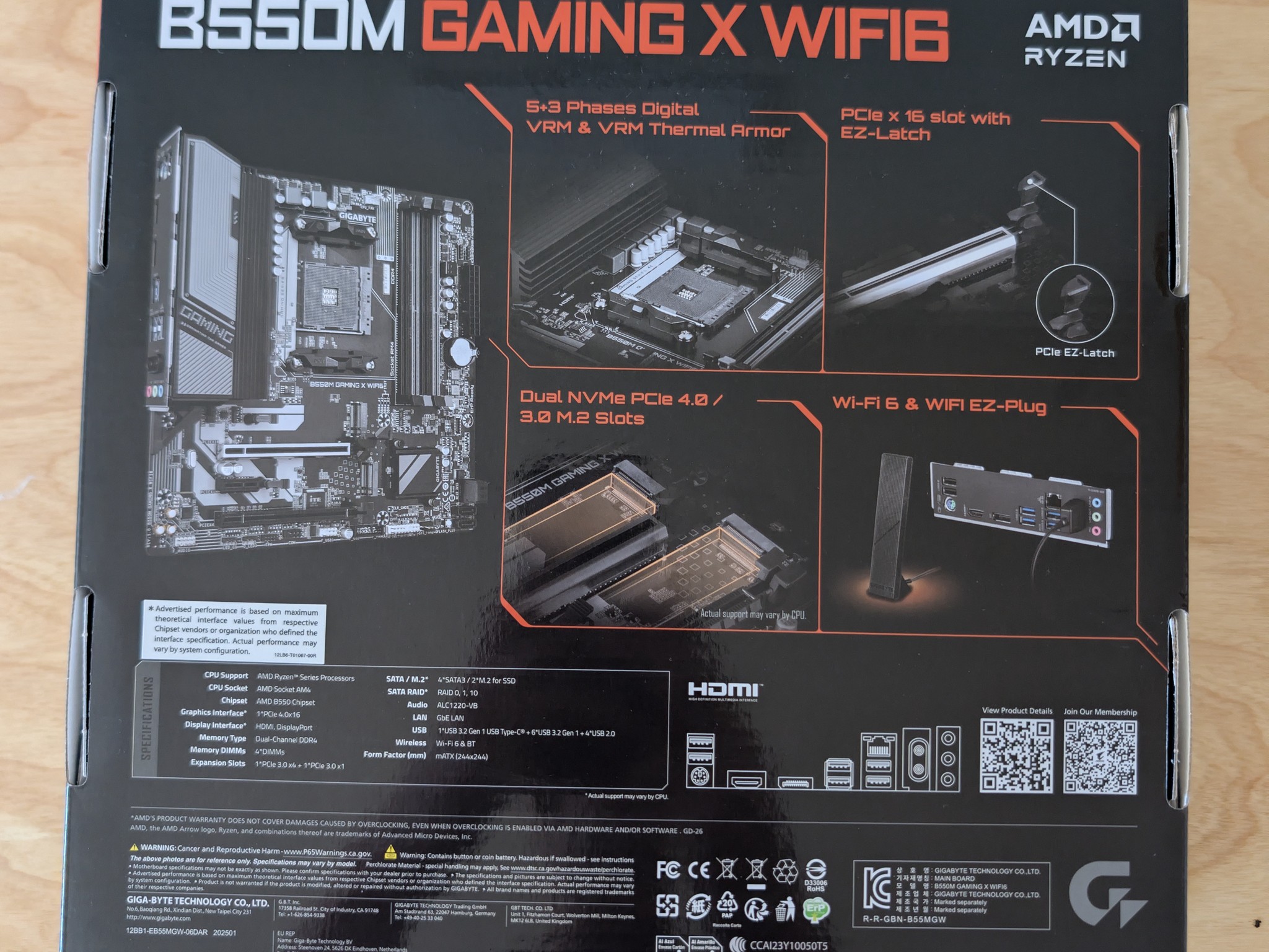 Brand New Gigabyte B550M Gaming X WiFi 6 | AMD B550 AM4 mATX | PCIe 4.0 | Ryzen 5000 Ready