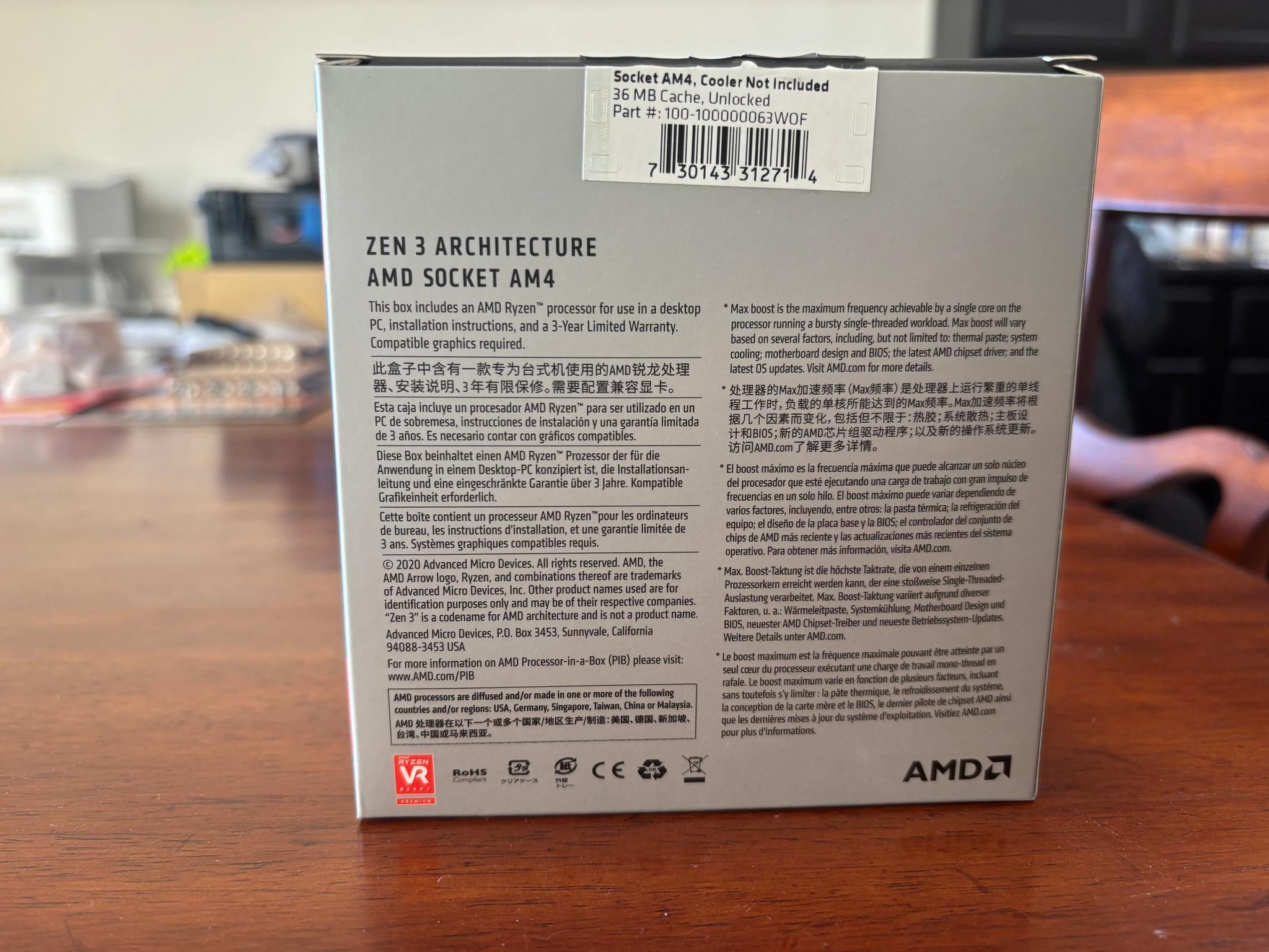 Ryzen 7 5800x AM4 CPU