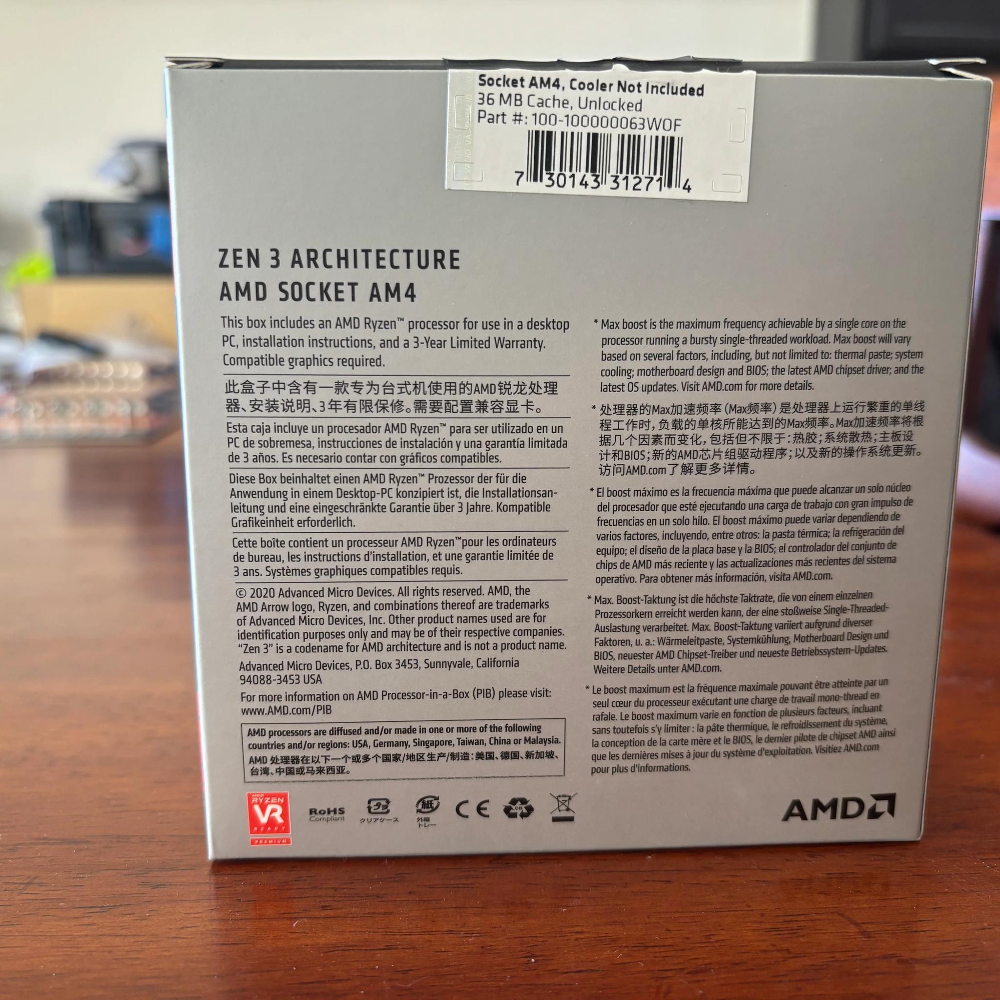 Ryzen 7 5800x AM4 CPU