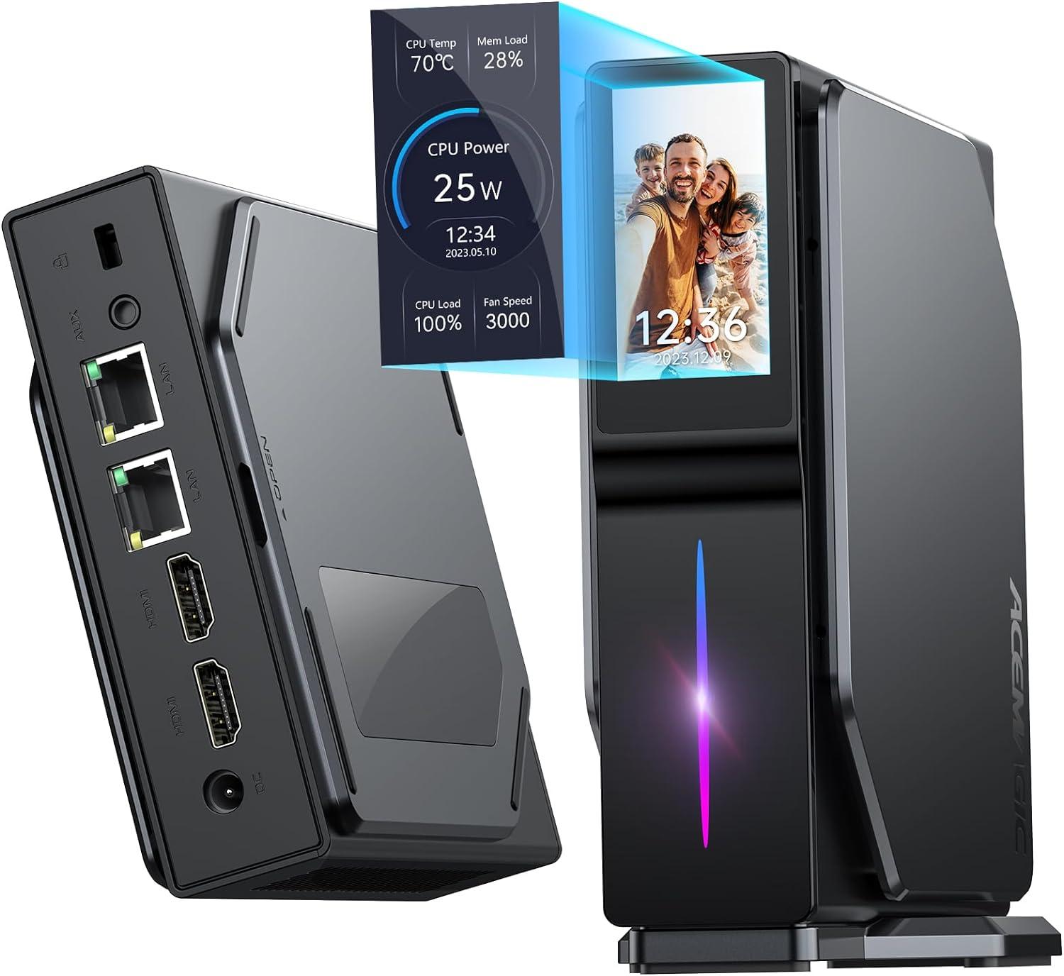 S1 Mini PC, Intel 12th Gen Alder Lake-N95 (up to 3.40GHz, 15W TDP), 16GB DDR4 512G PCIe SSD Mini PC