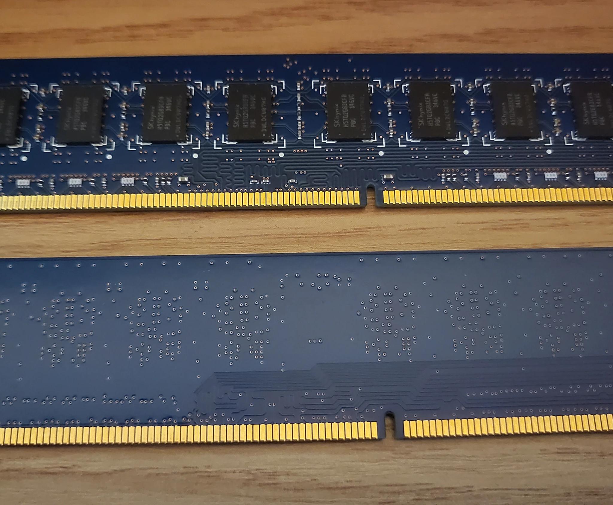 Lot of Two (2) USED Assorted SK Hynix 4GB DDR3 RAM