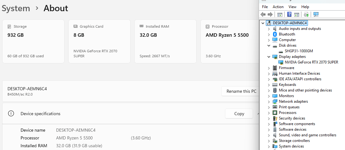 AMD Ryzen 5 32GB RAM 1TB SK Hynix NVMe SSD GeForce RTX 2070 SUPER Thermaltake Case Gaming PC