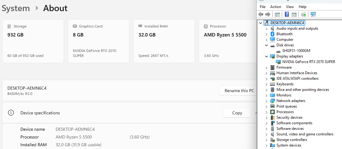 AMD Ryzen 5 32GB RAM 1TB SK Hynix NVMe SSD GeForce RTX 2070 SUPER Thermaltake Case Gaming PC