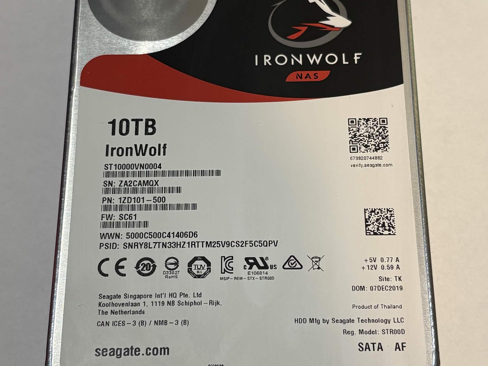 Seagate IronWolf 10TB NAS 7200RPM SATA 3.5" HDD – Tested – 882 Hours – Healthy SMART