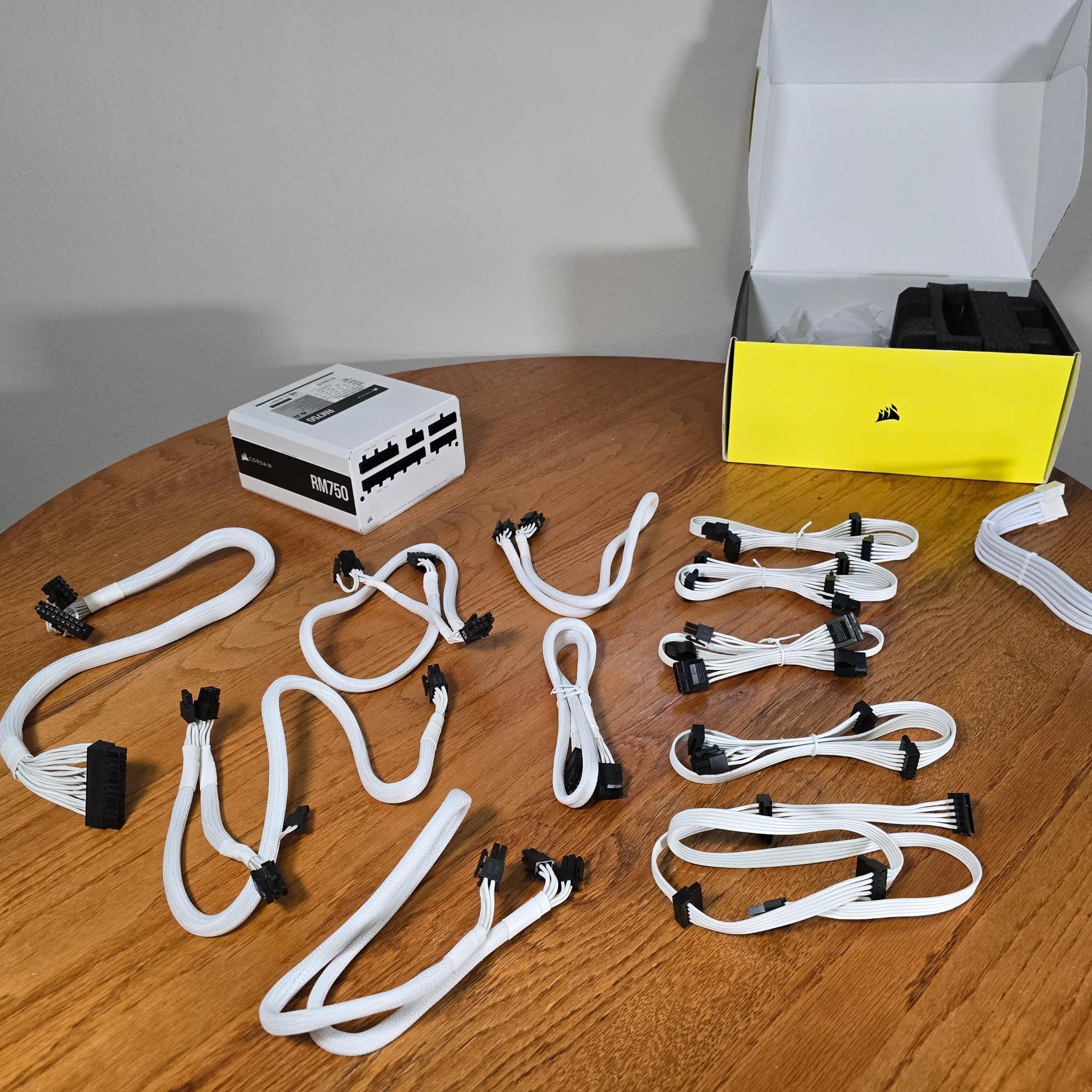 Corsair RM750 750W 80+ Gold Fully Modular ATX Power Supply w/ Custom CPU 8+4 Cable Extension!