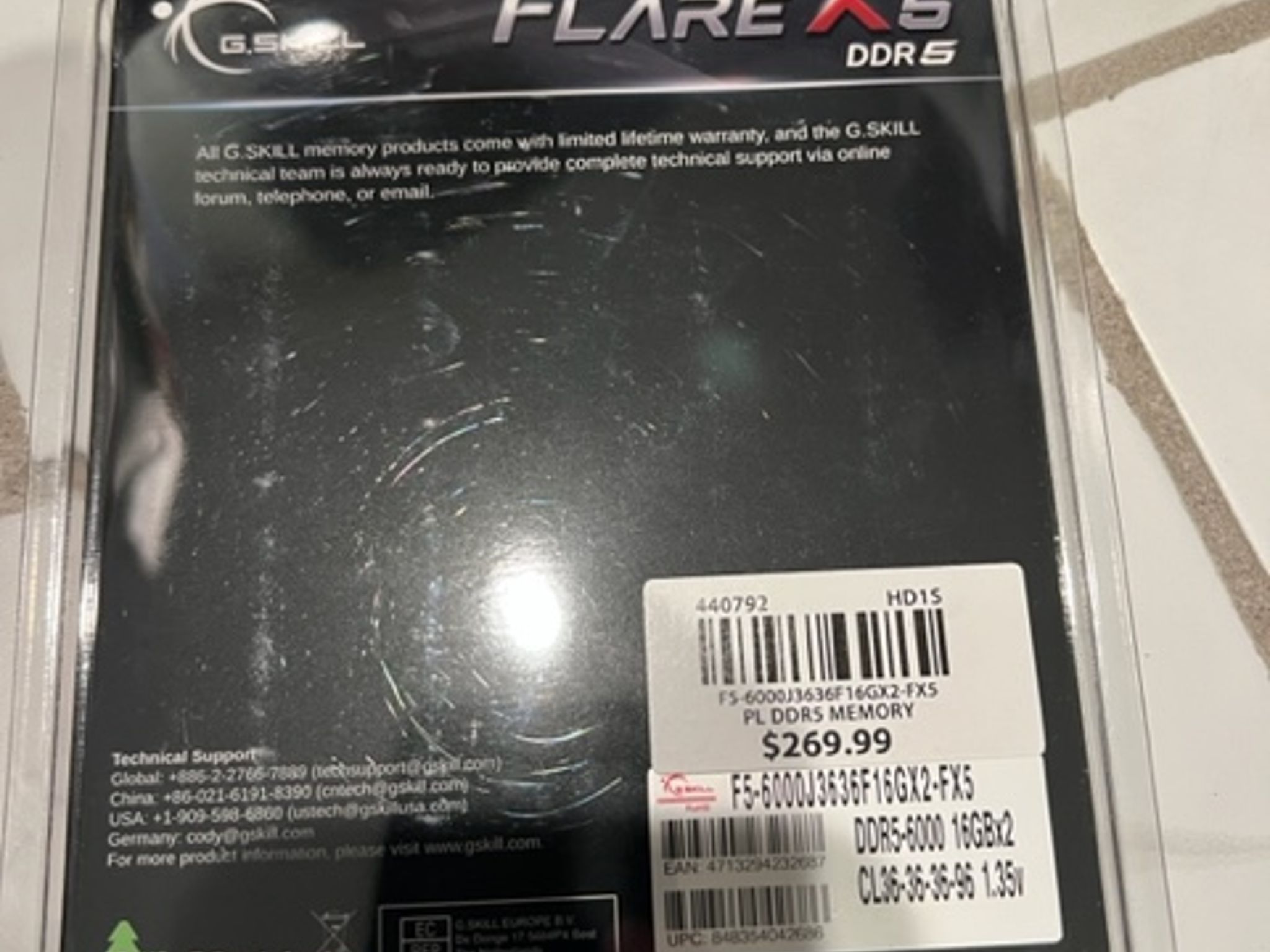 G.Skill Flare X5 Series 32GB (2 x 16GB) DDR5-6000 PC5-48000 CL36 Dual Channel Desktop Memory Kit