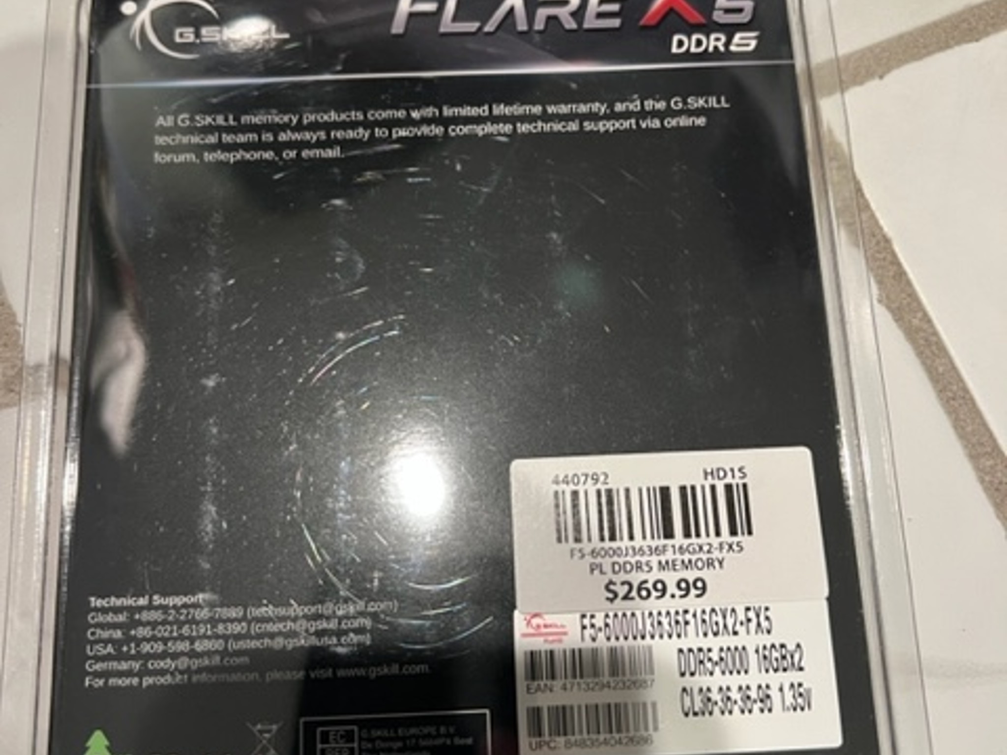 G.Skill Flare X5 Series 32GB (2 x 16GB) DDR5-6000 PC5-48000 CL36 Dual Channel Desktop Memory Kit