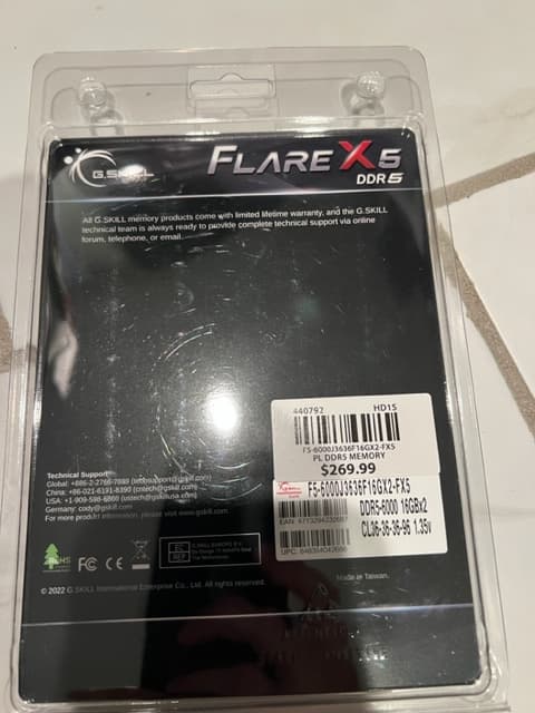 G.Skill Flare X5 Series 32GB (2 x 16GB) DDR5-6000 PC5-48000 CL36 Dual Channel Desktop Memory Kit