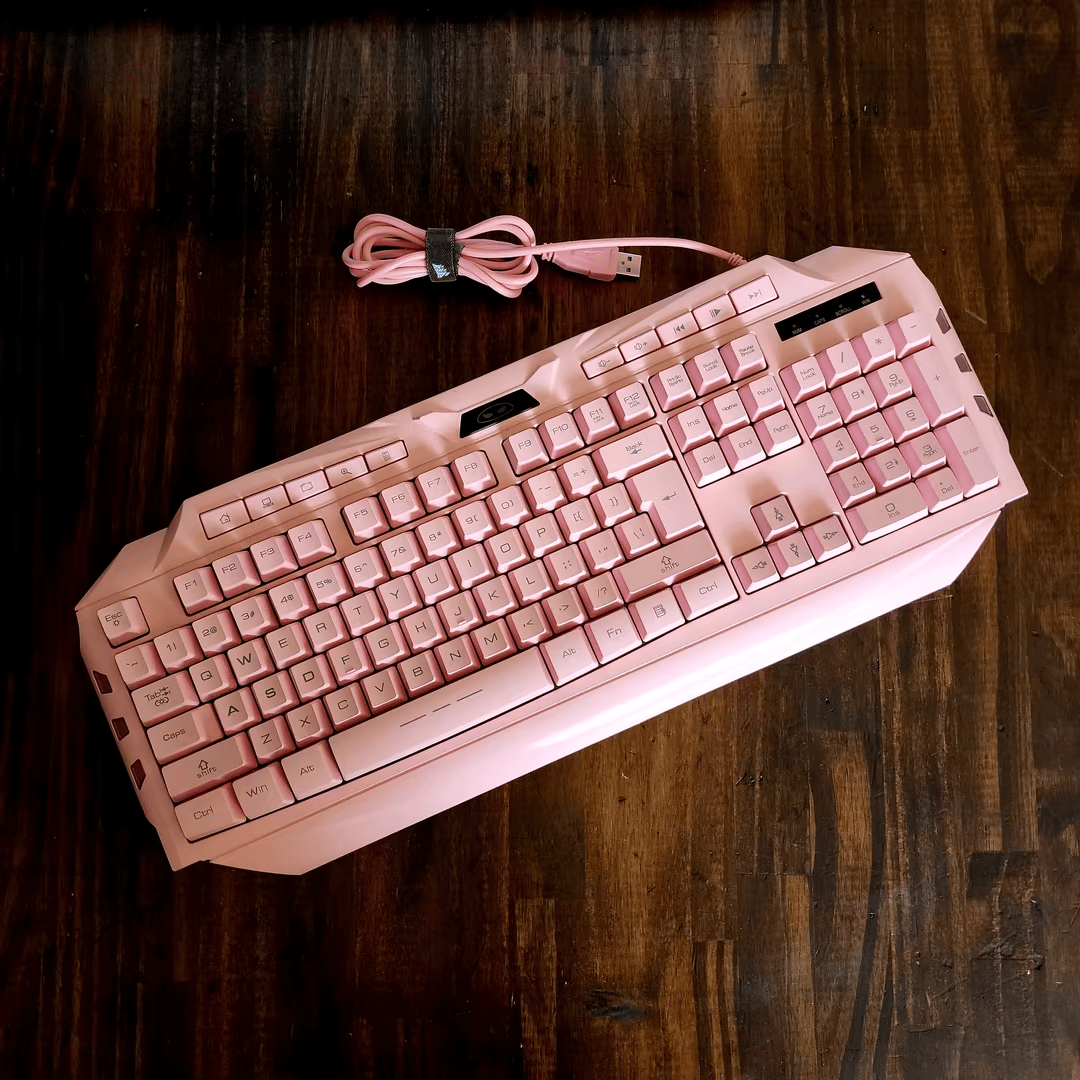 MageGee GK710 Wired Backlight Pink Membrane Keyboard