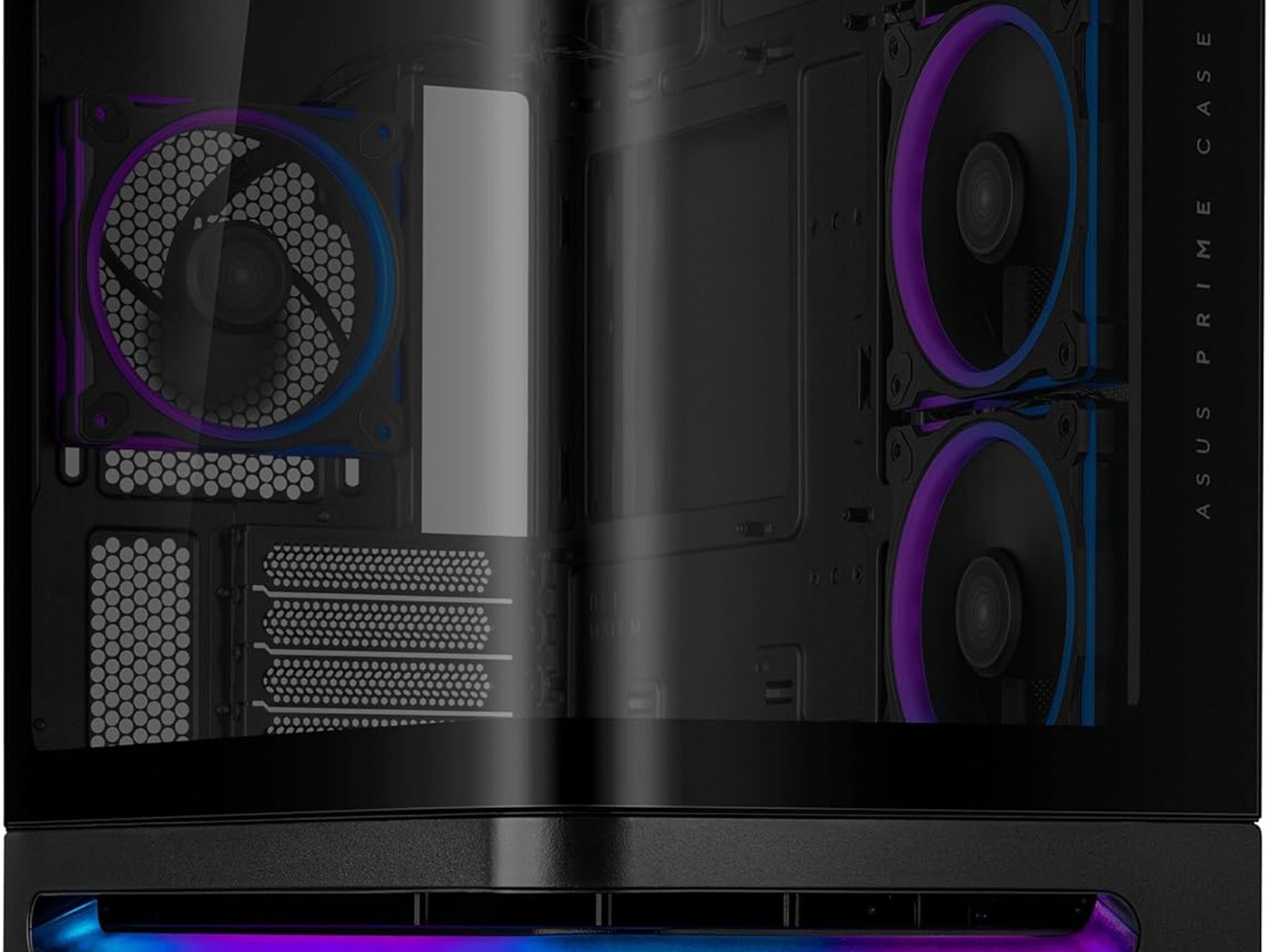 Title: ASUS Prime AP202 ARGB Panoramic mATX Case - Black – Like New