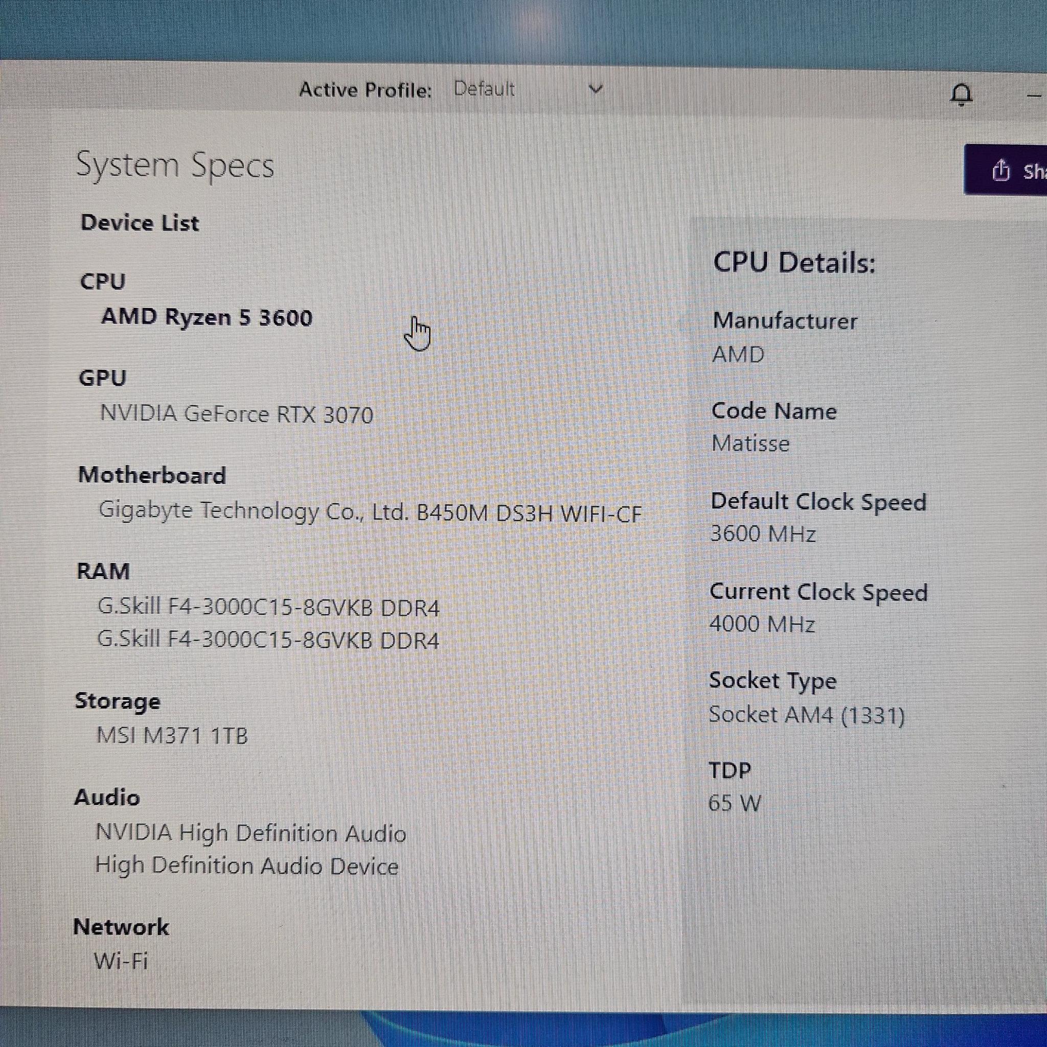 JT-3 | Ryzen 5 3600 | RTX 3070 | 16GB RAM | 1TB SSD | Wi-Fi | Windows