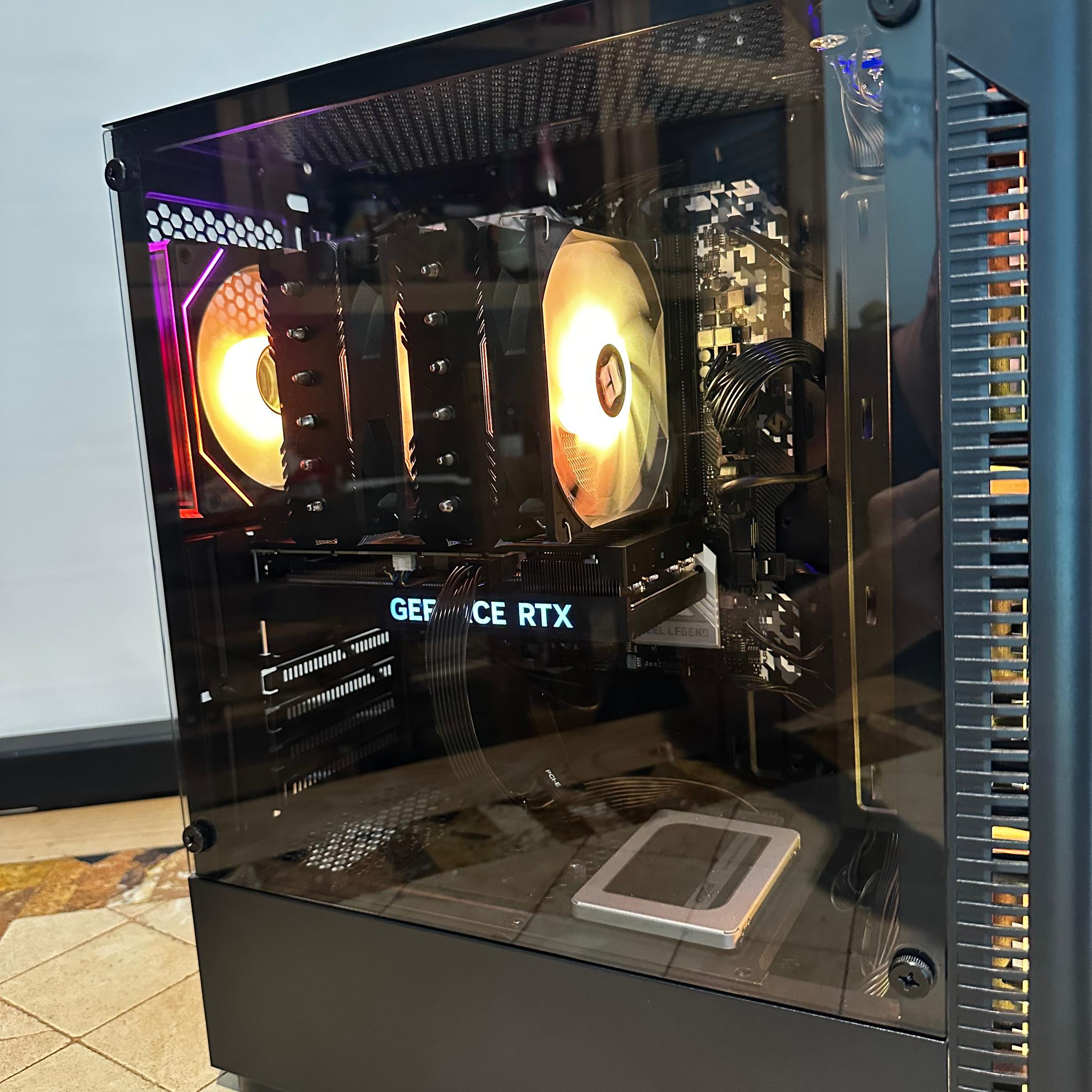 Intel Core I5-10500 / RTX 4060 Ti 8GB - 512GB M.2 & 512GB SSD - Mid Tower Gaming PC - Black