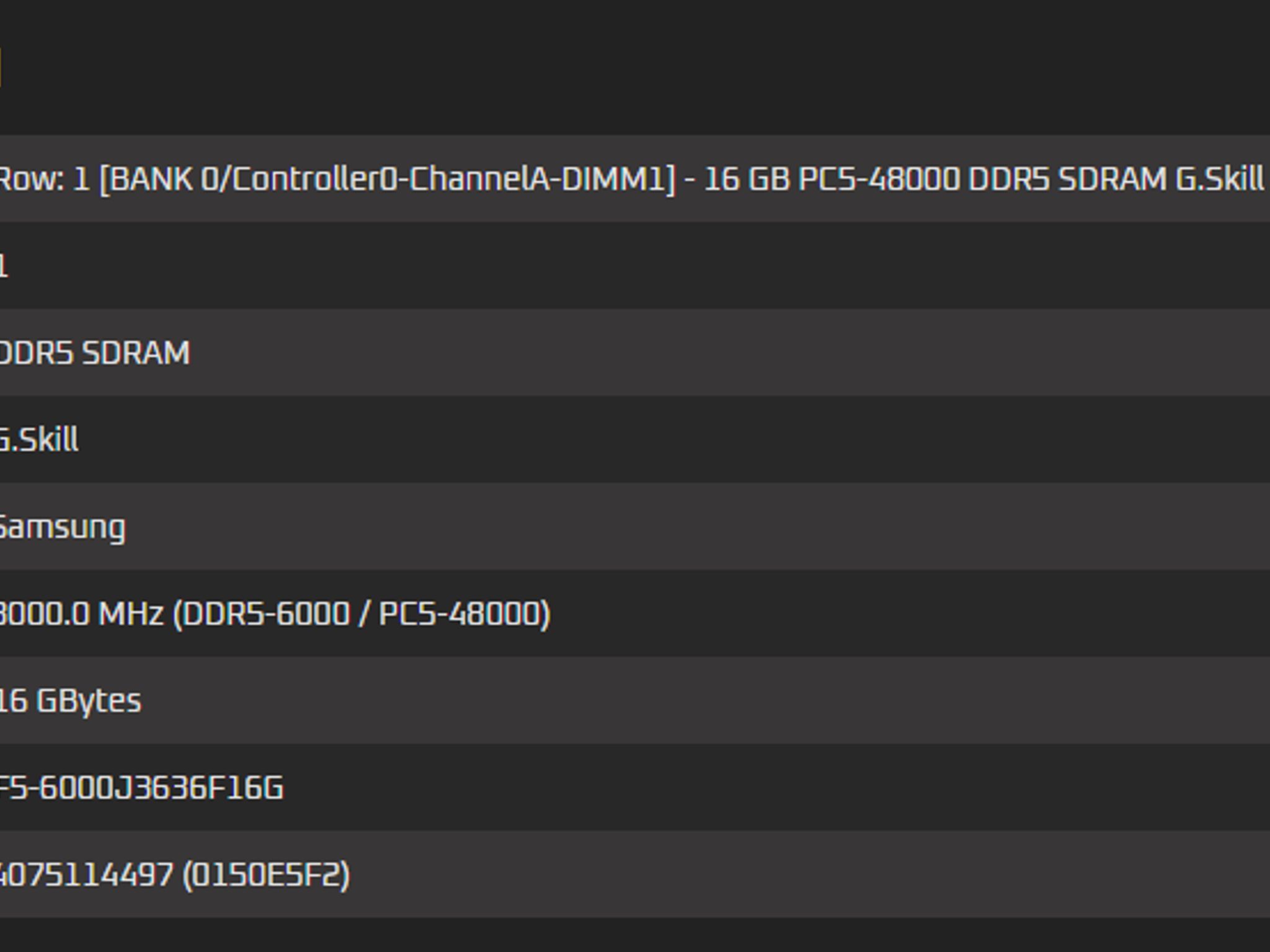 G.Skill Ripjaws S5 32GB (2 x 16GB) DDR5-6000 XMP 3.0