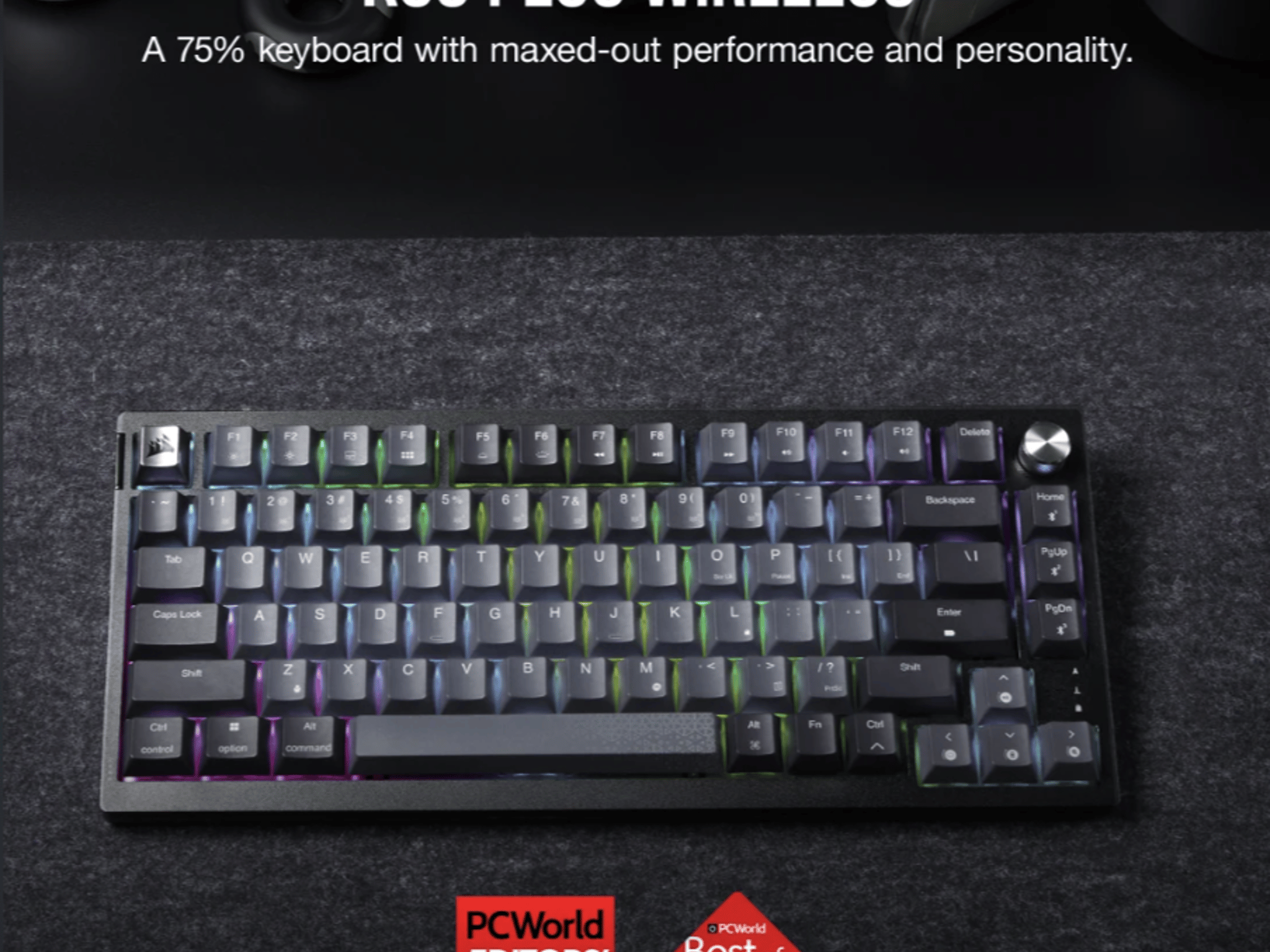 Corsair K65 Wireless Mechanical 75% RGB Gaming Keyboard