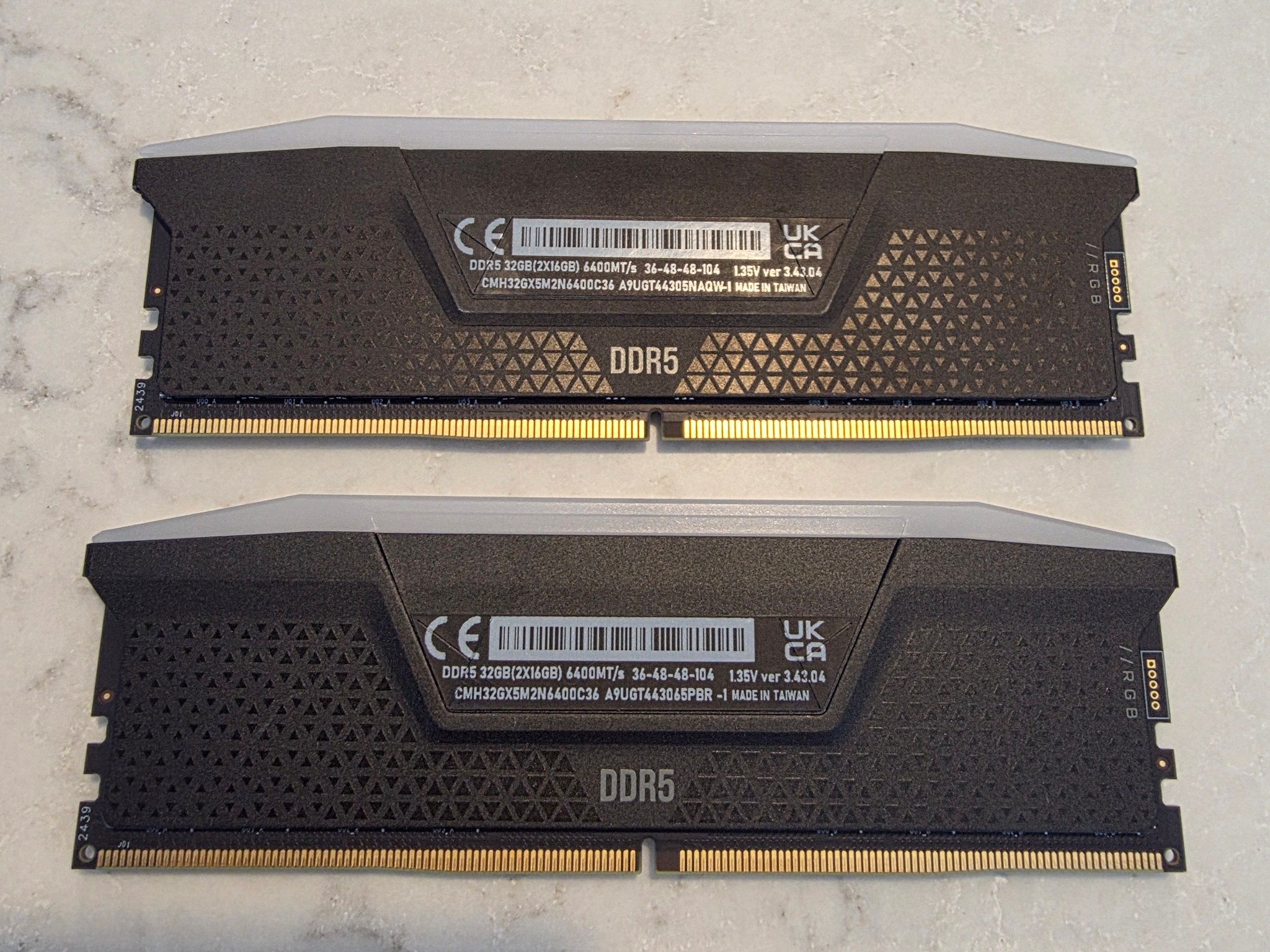 Corsair DDR5 6400Mhz RAM - 32gb (16gb x 2)