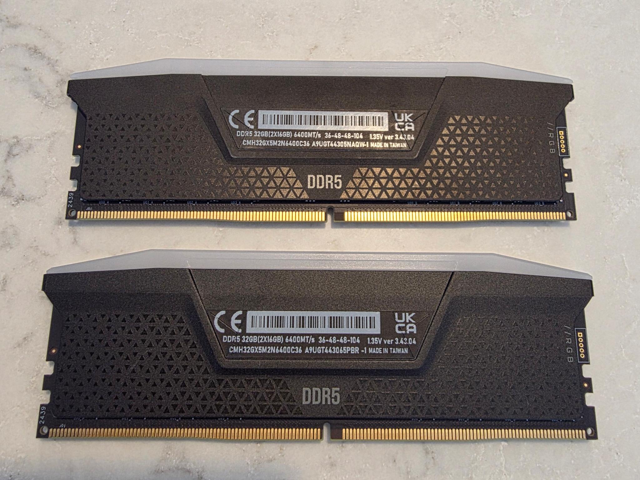 Corsair DDR5 6400Mhz RAM - 32gb (16gb x 2)