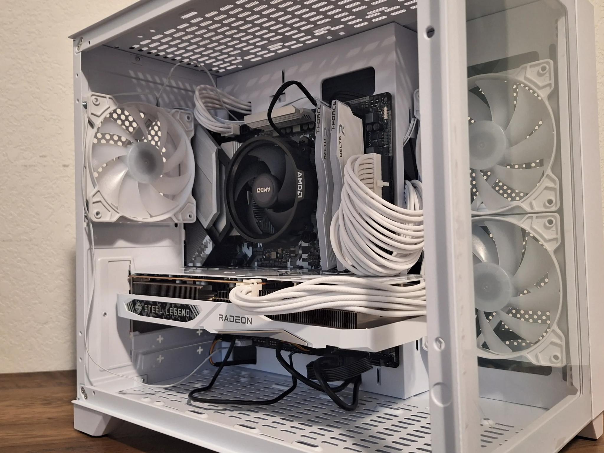 ✨Dream PC✨ All white Steel Legend™ Custom Build AMD Ryzen 5600X RX 6650 XT 32gb ram 1 tb ssd