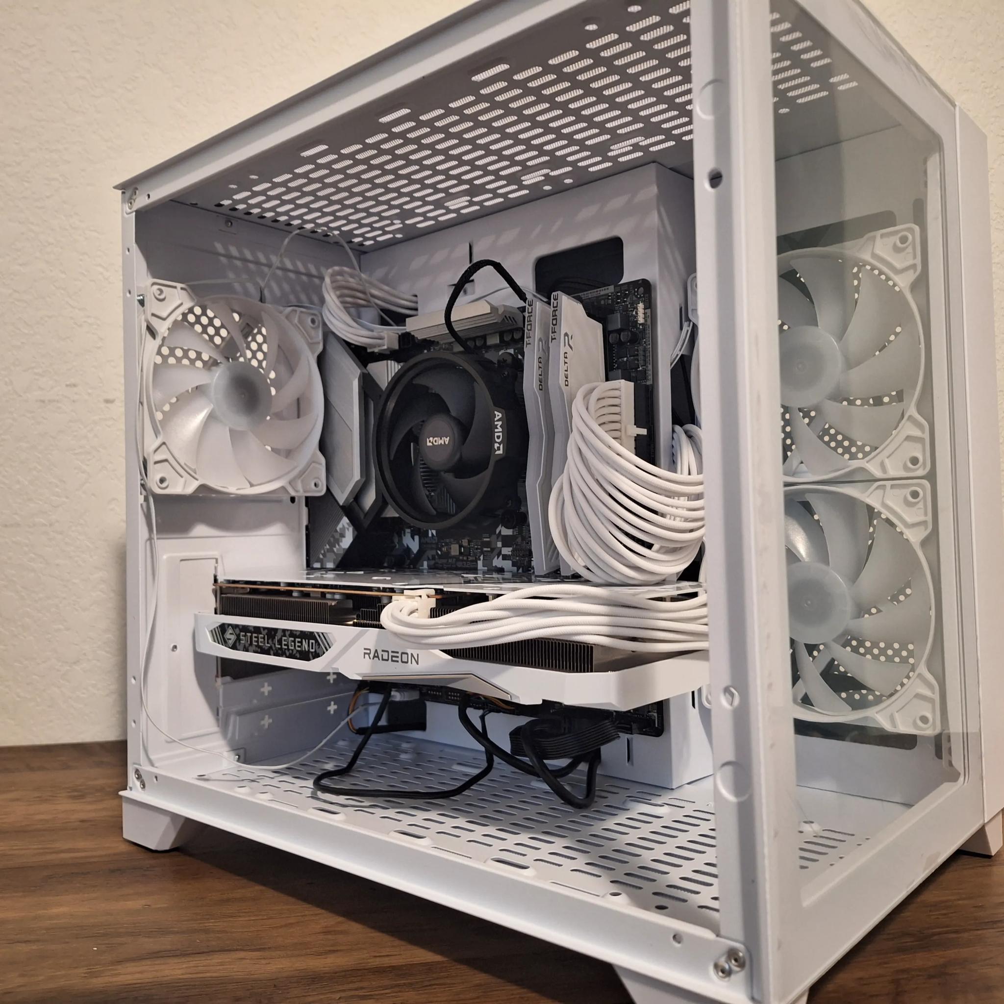 ✨Dream PC✨ All white Steel Legend™ Custom Build AMD Ryzen 5600X RX 6650 XT 32gb ram 1 tb ssd