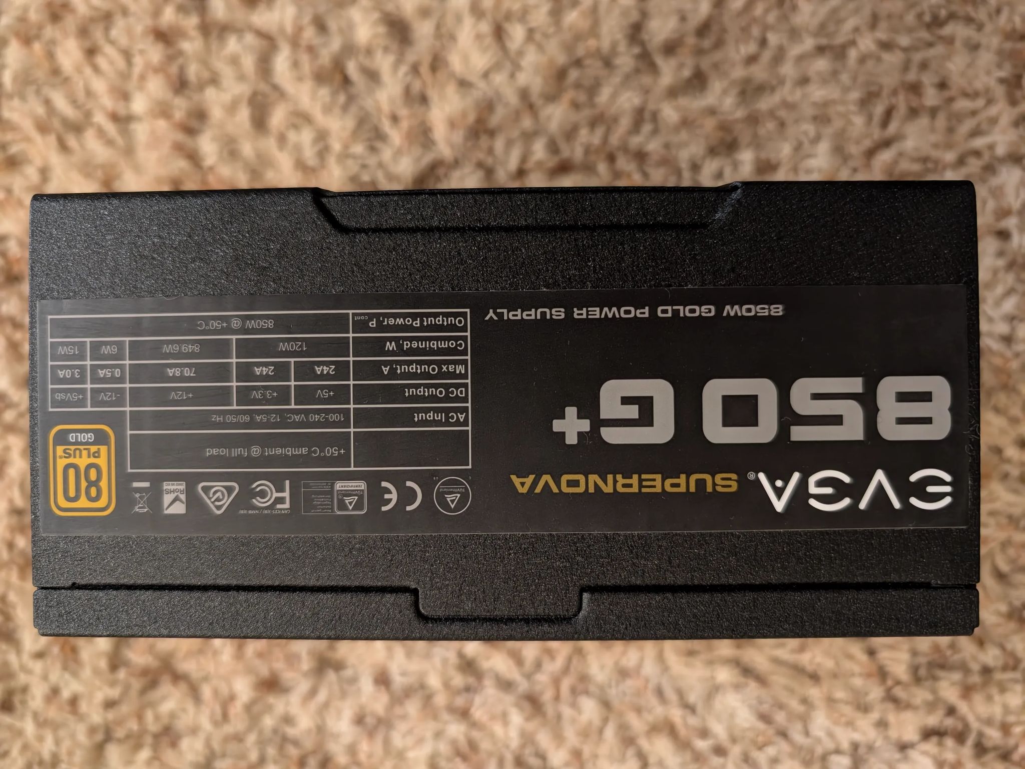 EVGA SuperNOVA 850 G+, 80 Plus Gold 850W, Fully Modular