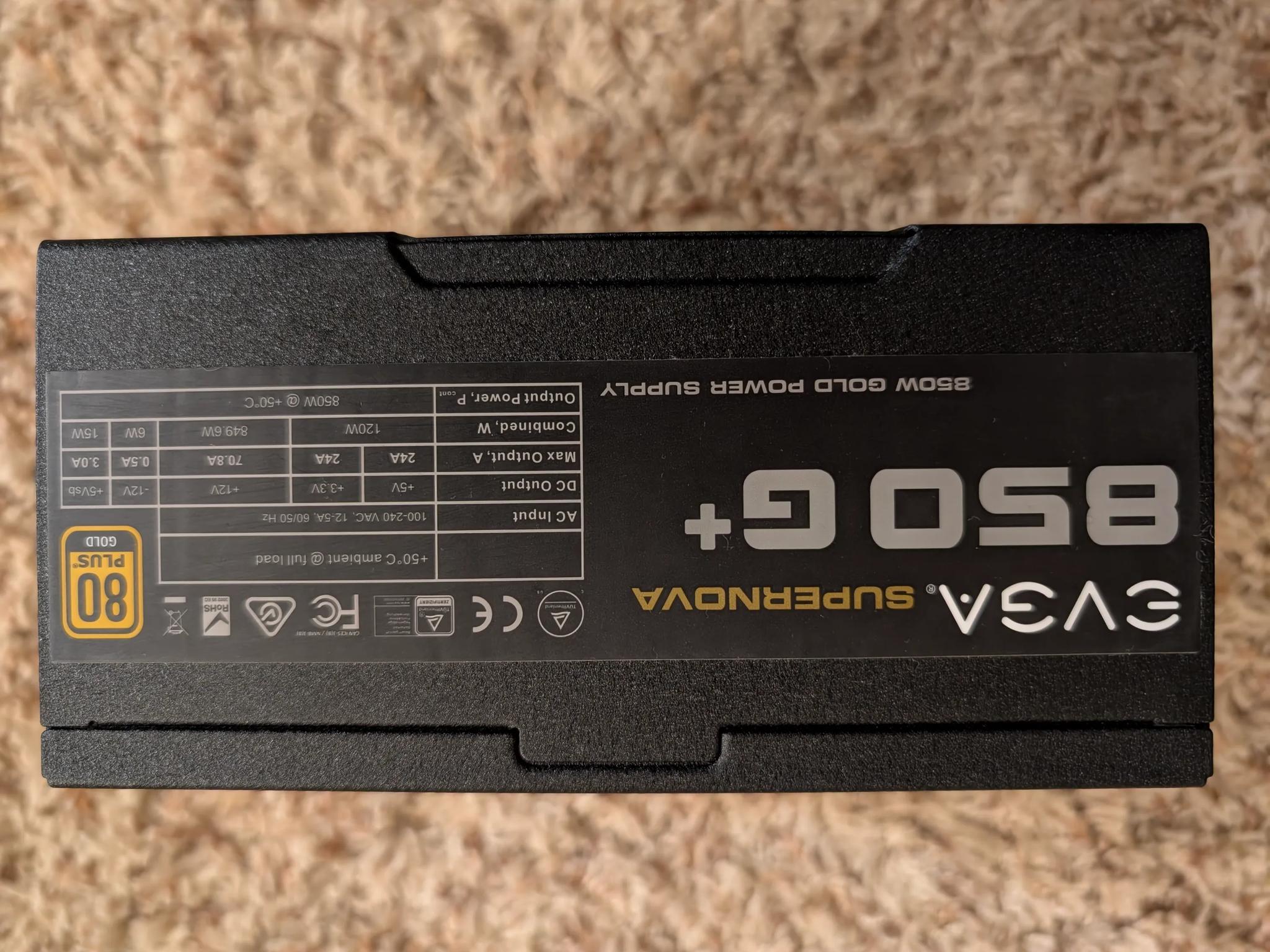 EVGA SuperNOVA 850 G+, 80 Plus Gold 850W, Fully Modular