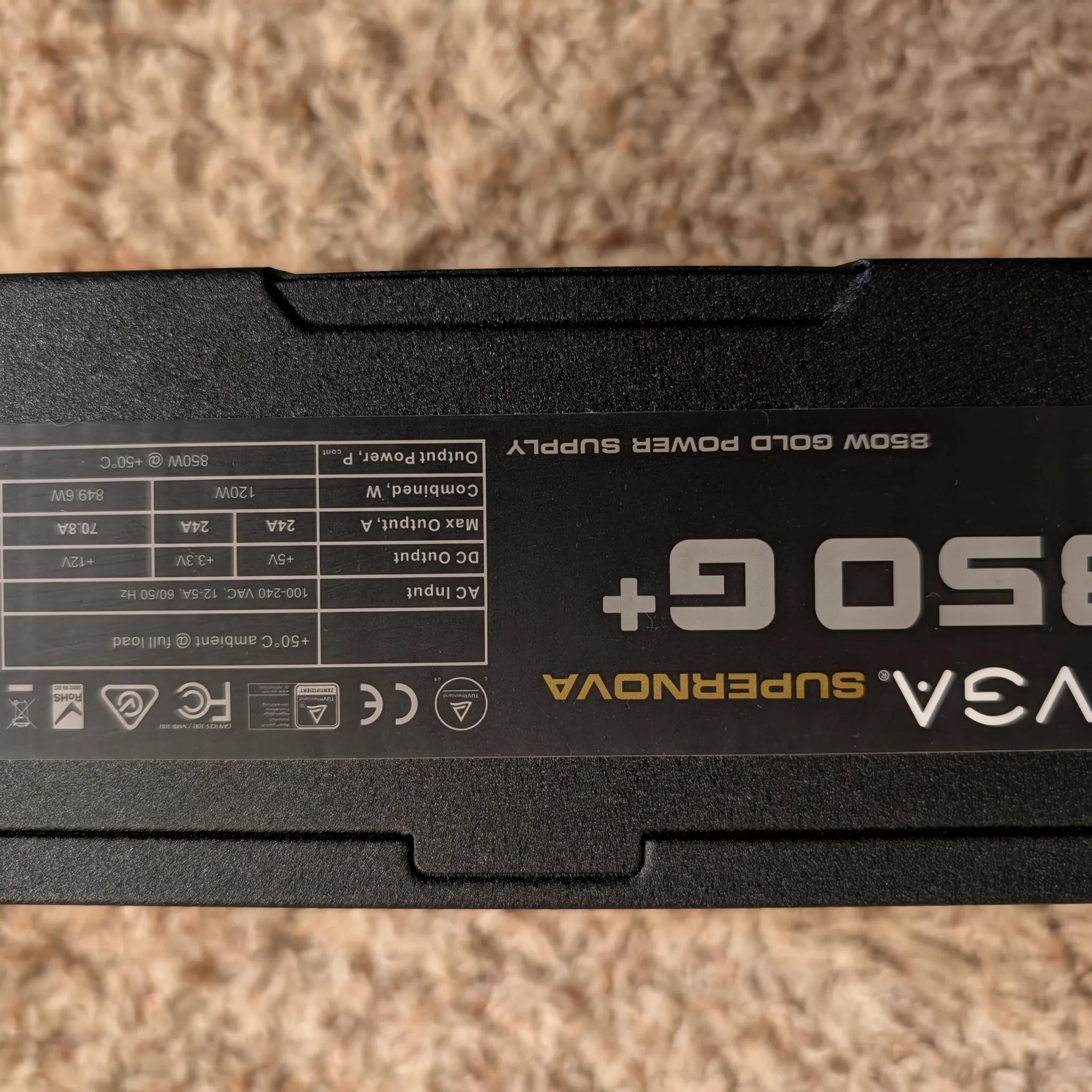 EVGA SuperNOVA 850 G+, 80 Plus Gold 850W, Fully Modular