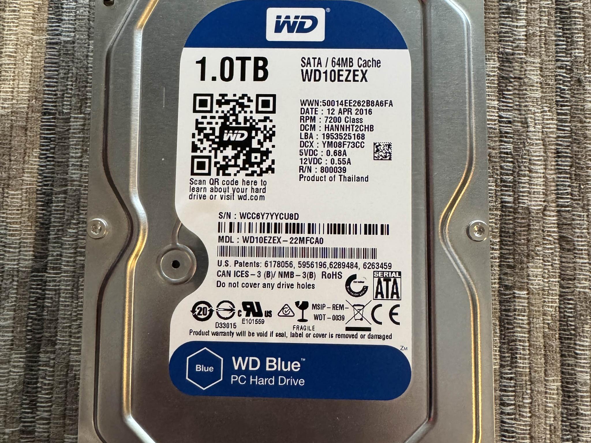 4x SATA Storage Lot – 2TB + 1TB HDDs and 250GB Samsung SSD