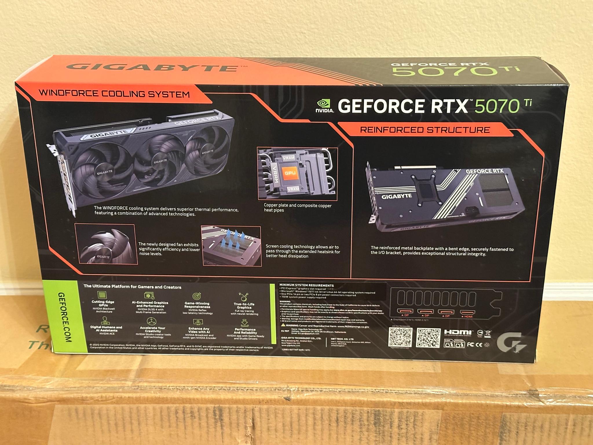 GIGABYTE GeForce RTX 5070 Ti WINDFORCE OC 16G