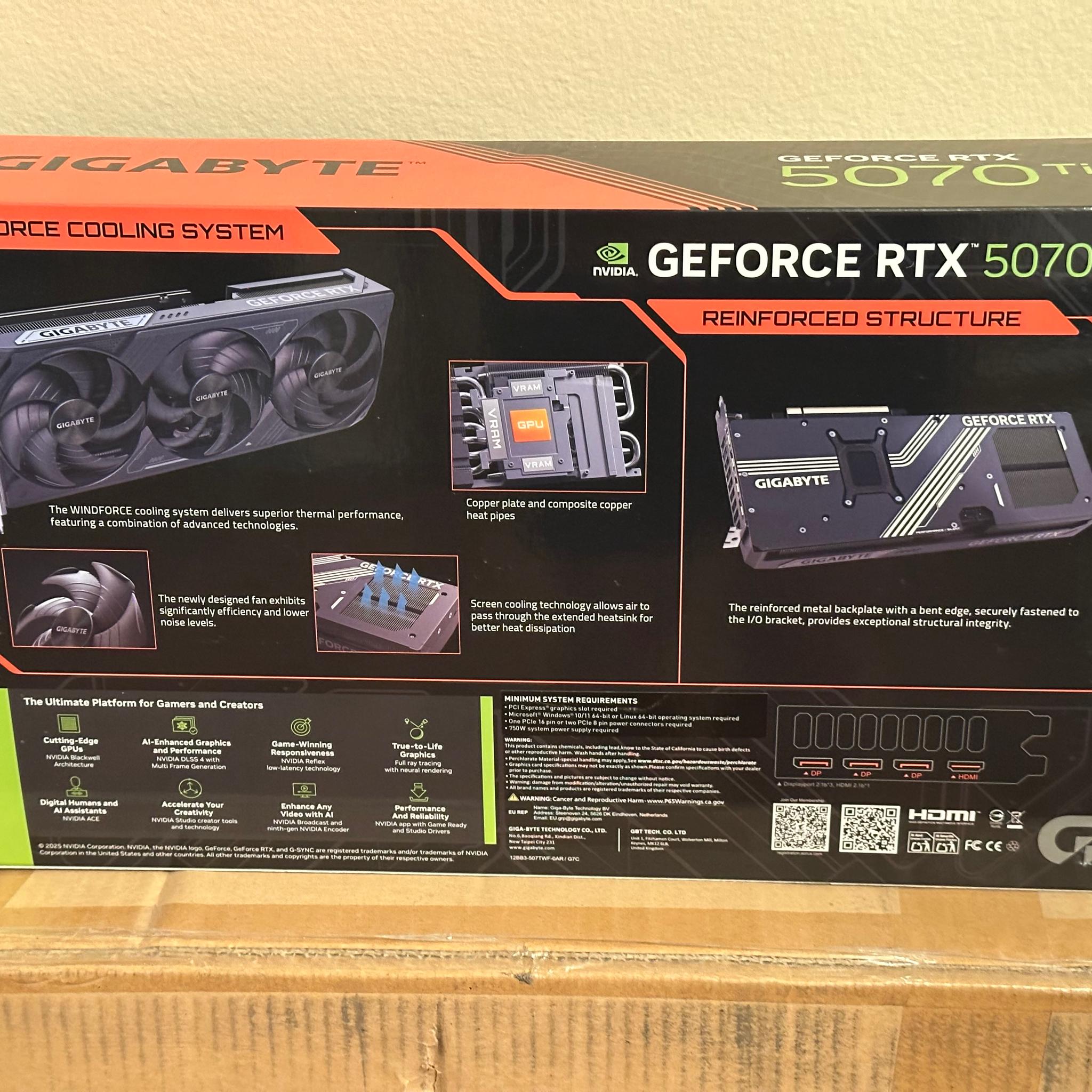 GIGABYTE GeForce RTX 5070 Ti WINDFORCE OC 16G
