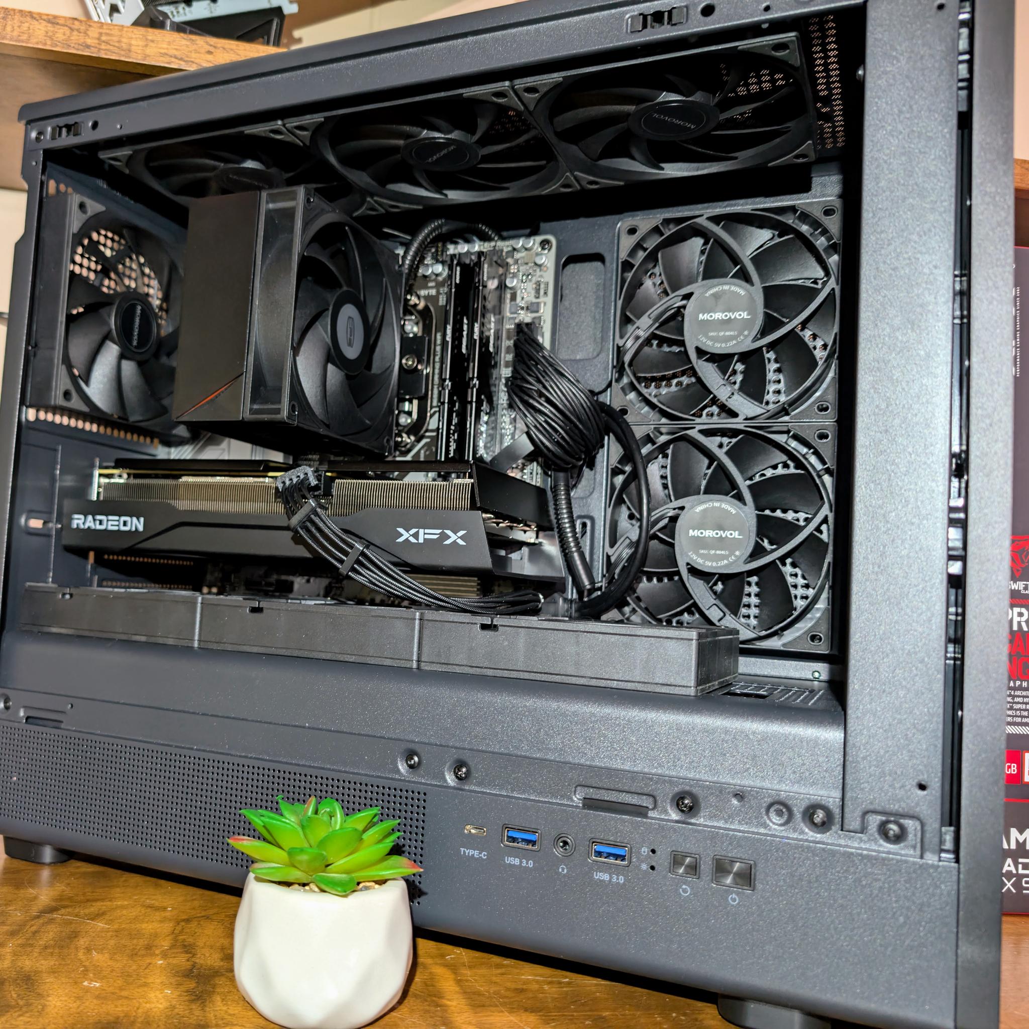 🪵 MODERN WOODEN STEALTH: RYZEN 5 7600X3D + 32GB DDR5 6000MT CL36 + RX 9060 XT 16GB 🪵