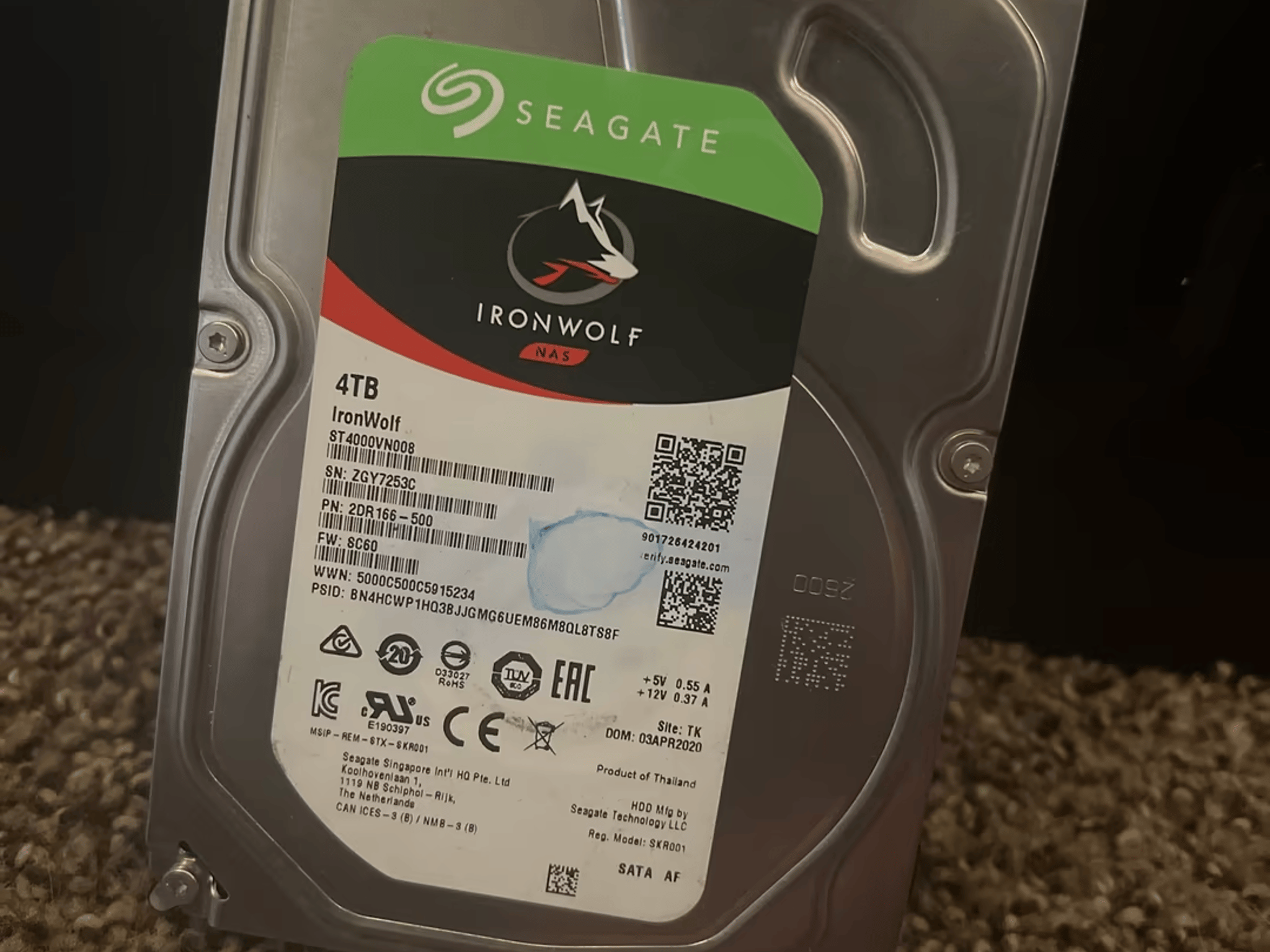 Seagate Iron Wolf NAS 4TB 3.5” Hard Drive