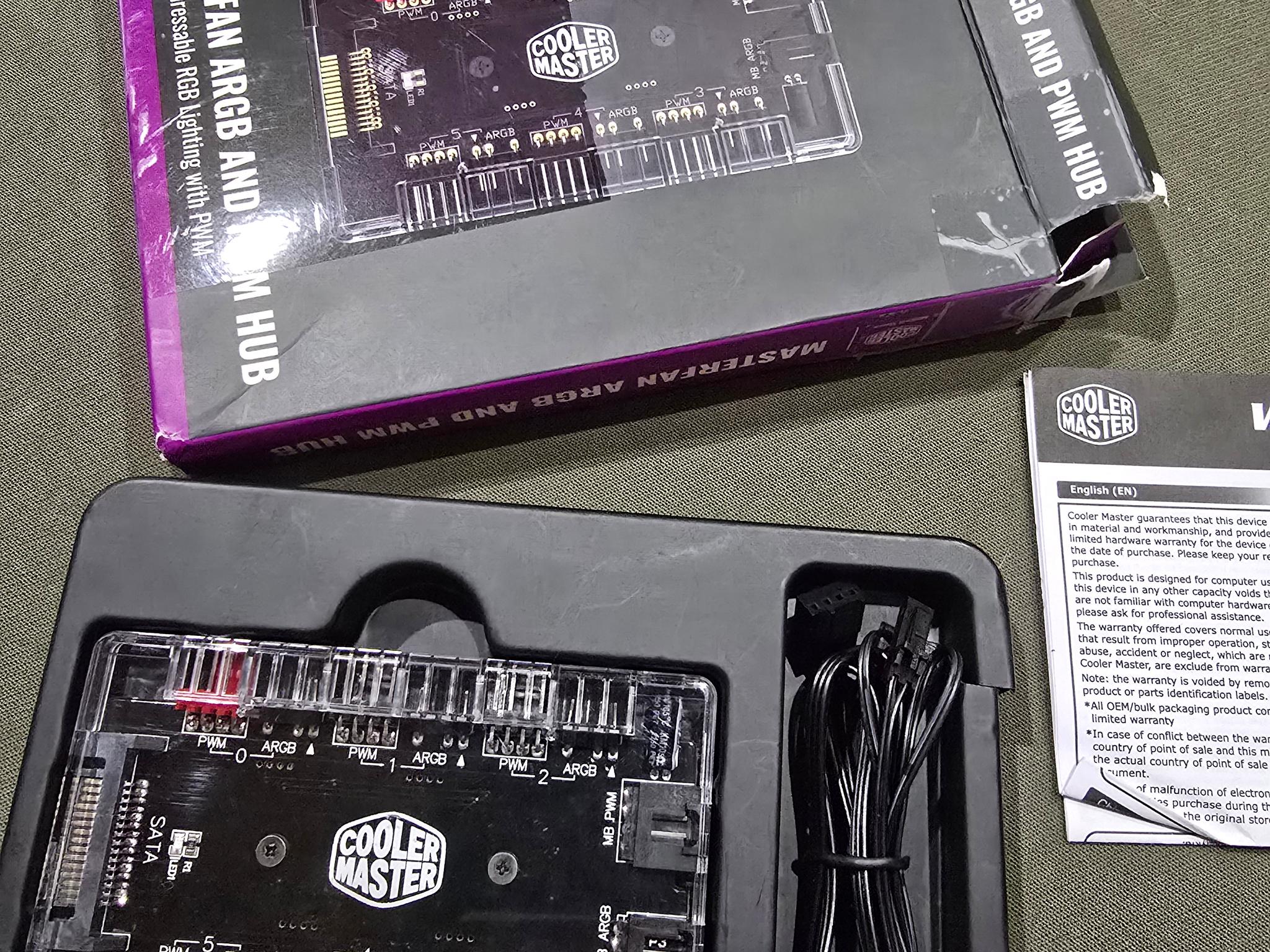 Cooler Master MasterFan 6 PWM 6 ARGB Hub * USED *