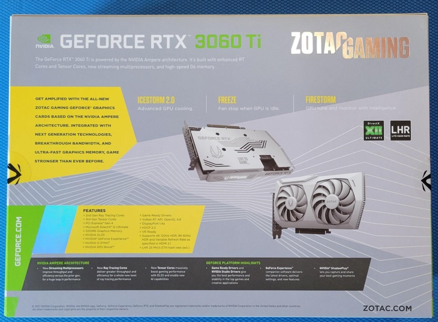 Zotac RTX 3060Ti AMP White Edition Graphics Card