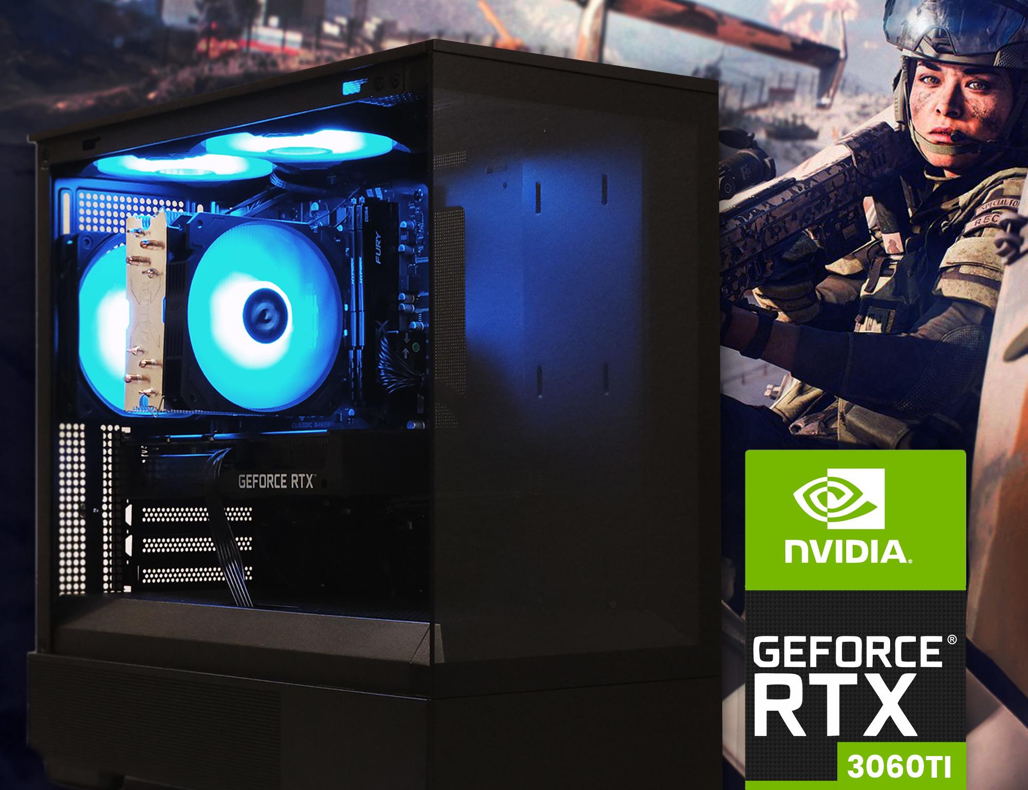 👑 High Performance Gaming PC | AMD Ryzen 5 5500, RTX 3060Ti, 32GB DDR4, 1TB NVME M.2 SSD, WIFI, BT