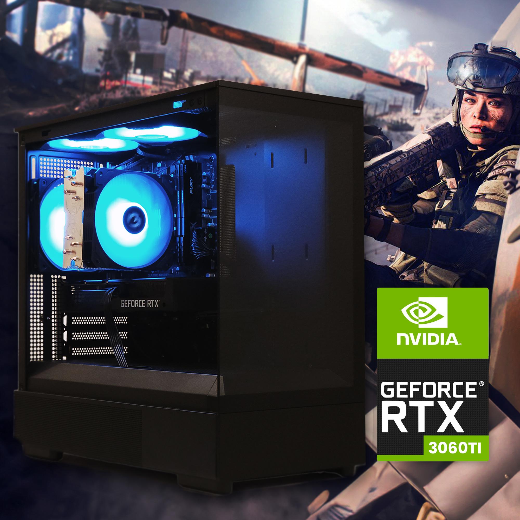 👑 High Performance Gaming PC | AMD Ryzen 5 5500, RTX 3060Ti, 32GB DDR4, 1TB NVME M.2 SSD, WIFI, BT