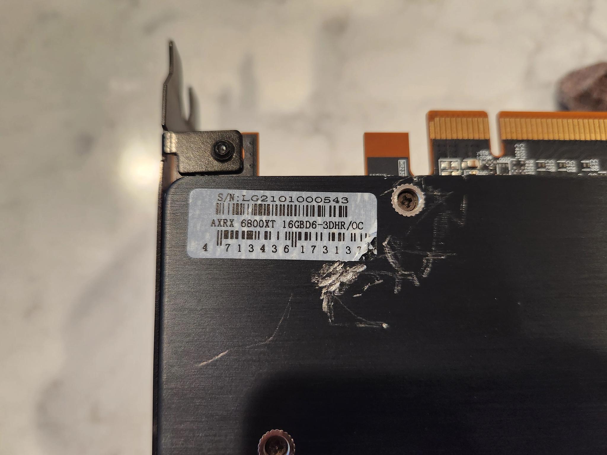 RX 6800XT 16GB (PowerColor Red Dragon) - Used/Scratched