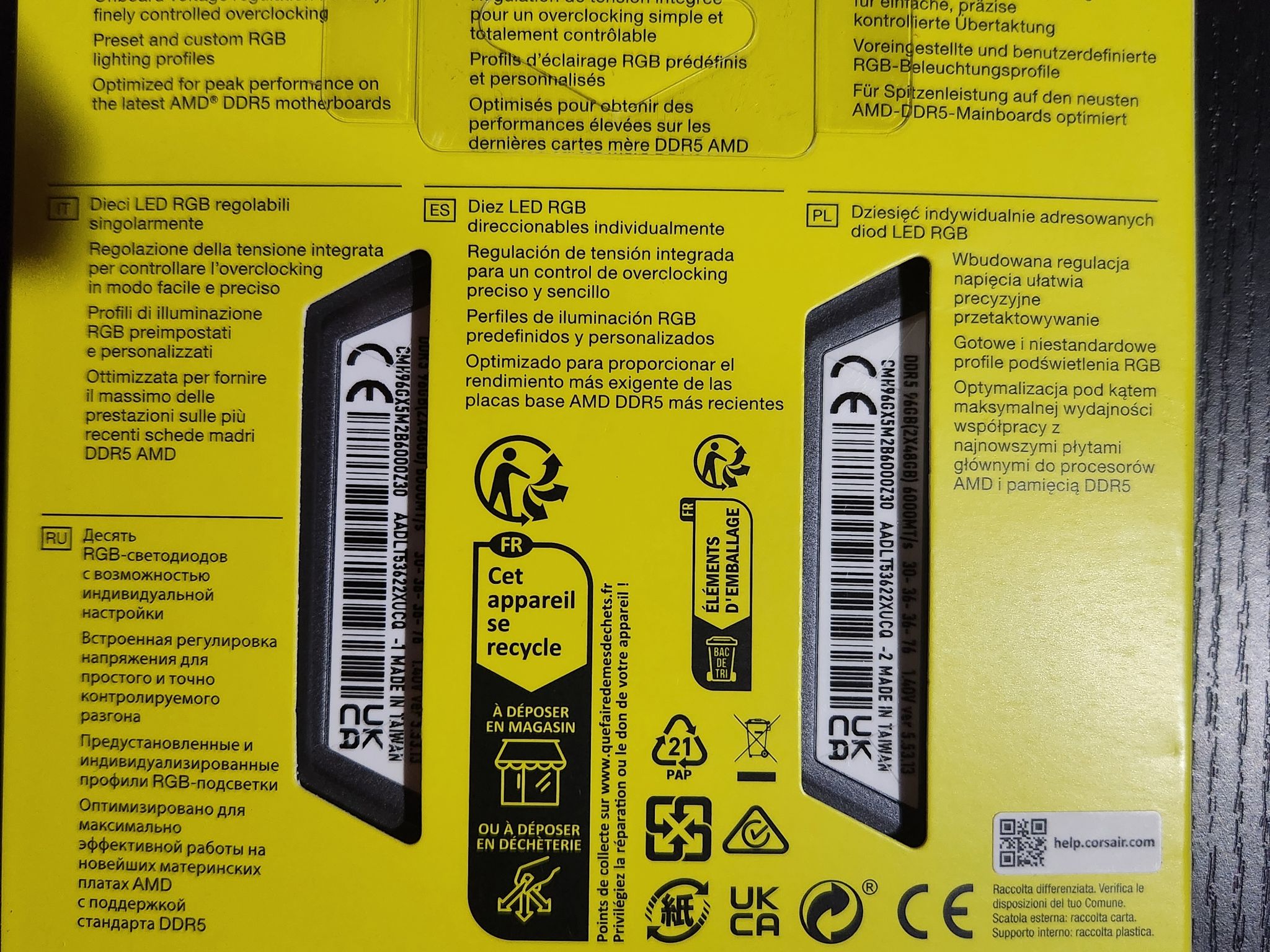CORSAIR Vengeance RGB DDR5 RAM 96GB (2x48GB) Up to 6000MHz CL30