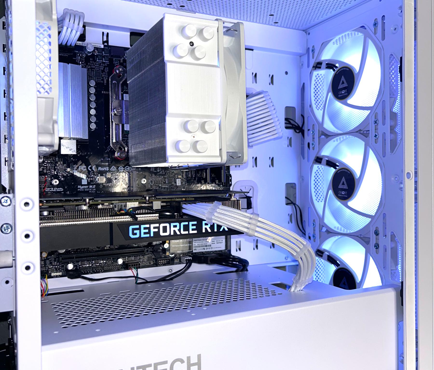 White Custom Gaming / Streaming PC | RTX 3060Ti + Ryzen 5 5600X + 1TB NVME