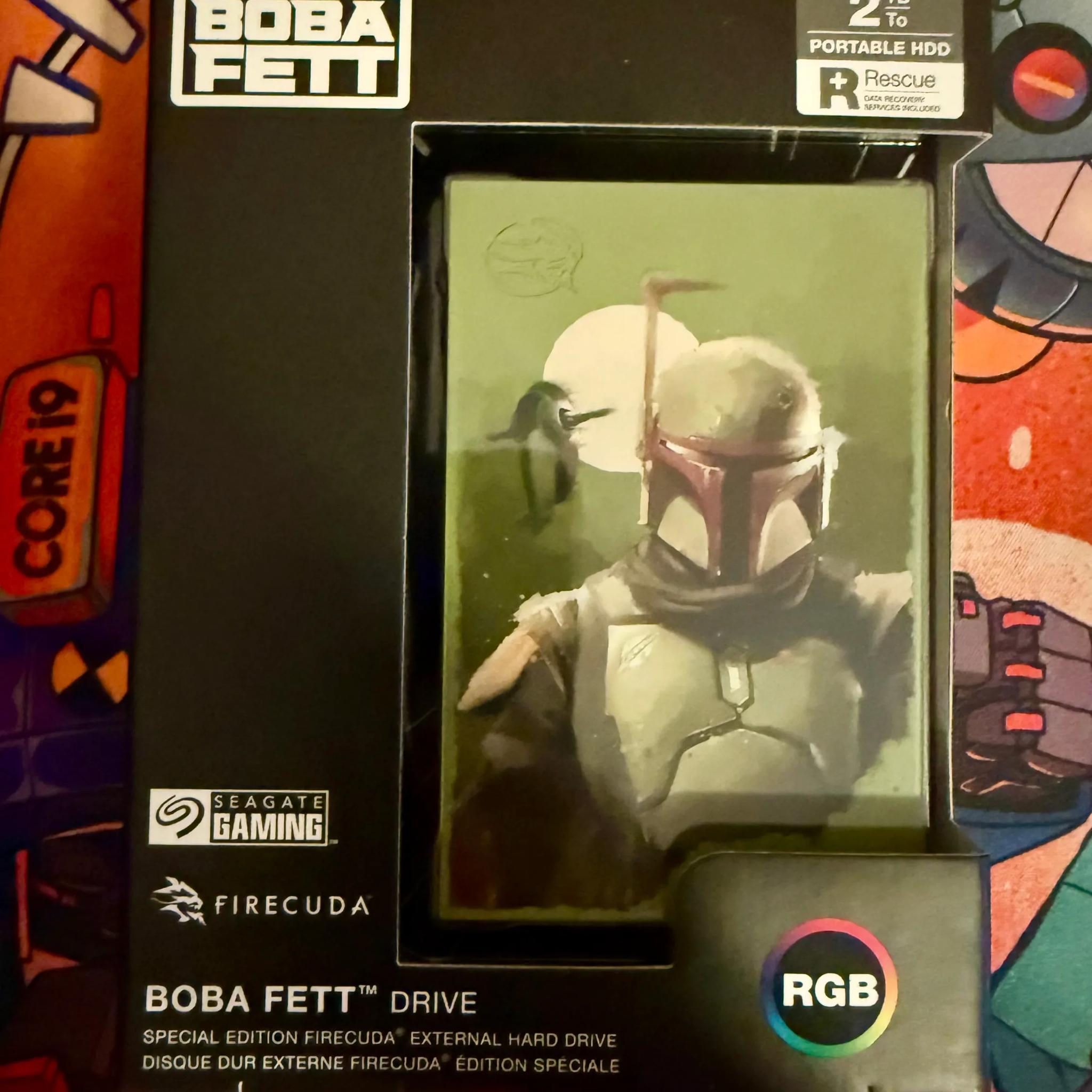 BNIB Seagate FireCuda External Gaming Hard Drive 2TB -Star Wars Boba Fett