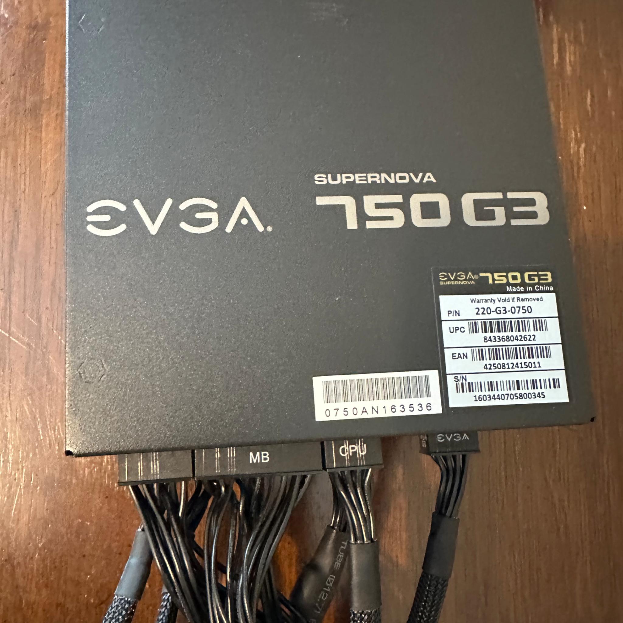 EVGA Supernova G3 750W 80 Plus Gold Power Supply Fully Modular
