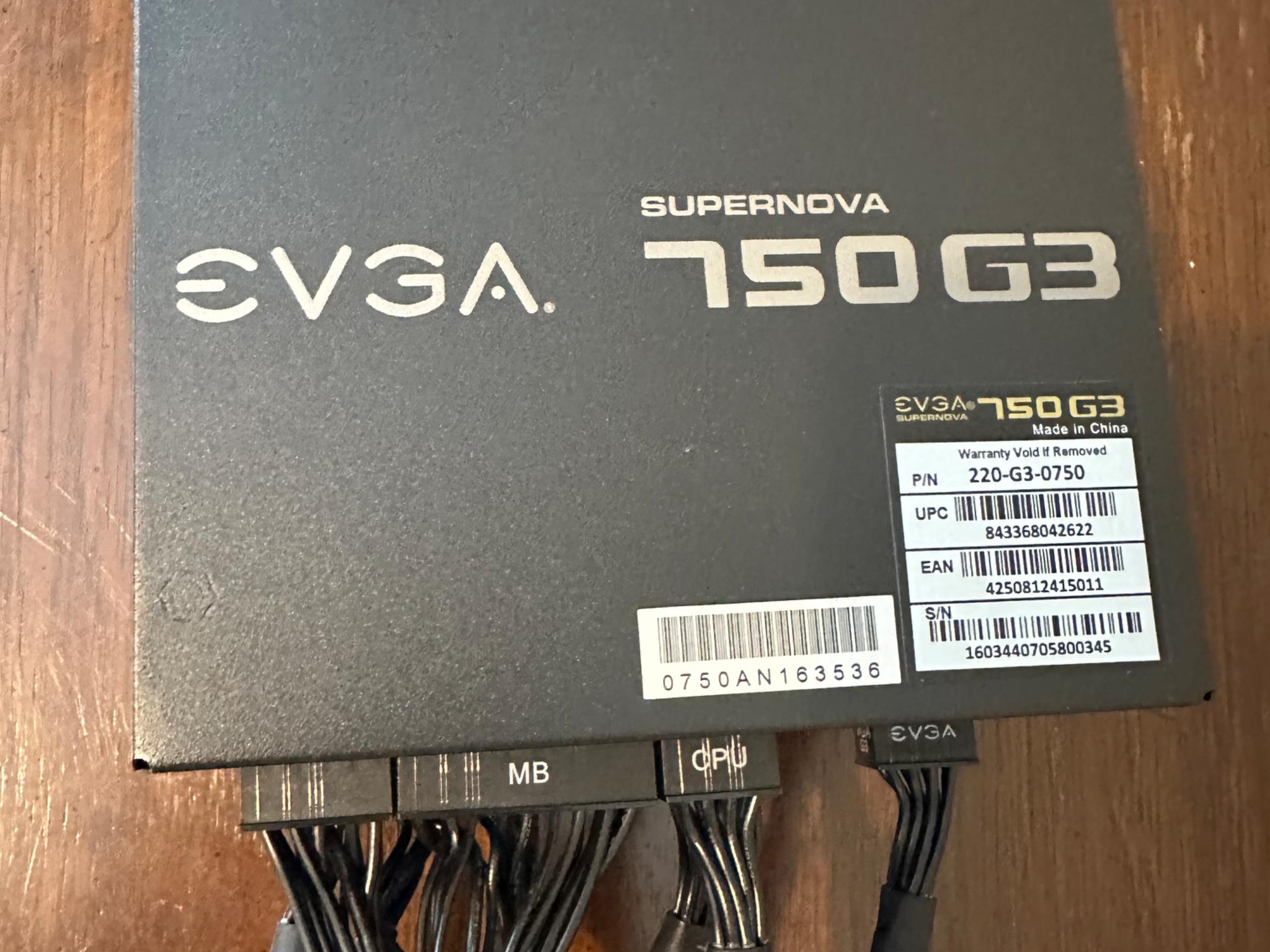 EVGA Supernova G3 750W 80 Plus Gold Power Supply Fully Modular