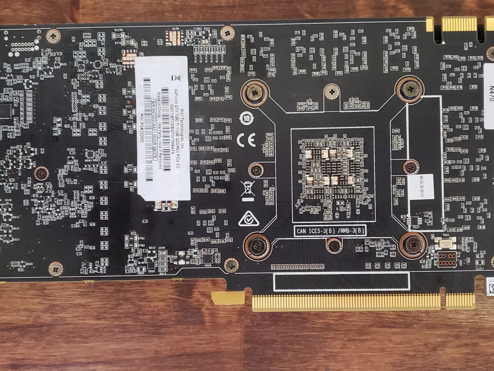 PNY GTX 1080 Ti graphics card with 11gb memory