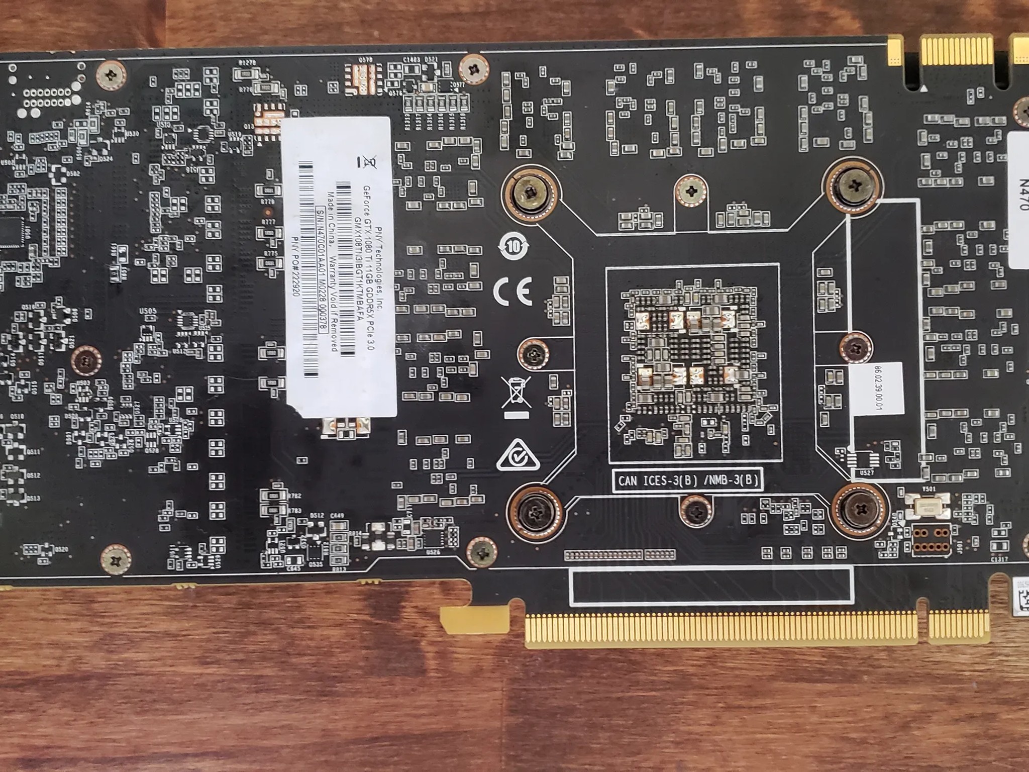 PNY GTX 1080 Ti graphics card with 11gb memory