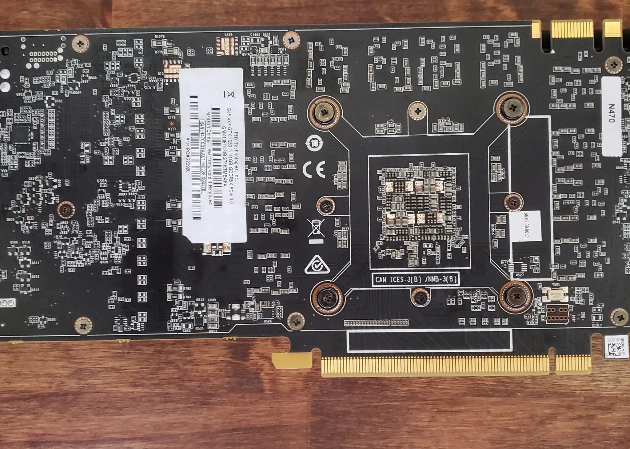 PNY GTX 1080 Ti graphics card with 11gb memory