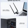 USB WiFi Adapter Desktop PC 1300Mbps Wi-Fi 5G 2.4G USB 3.0 Wireless Adapter with WiFi Antenna 2pk