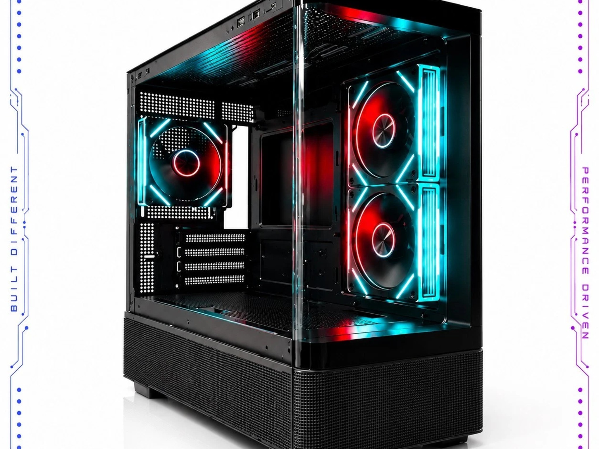 Black Curved Glass ARGB Tempered Glass MATX Mid-Tower Gaming PC Case
