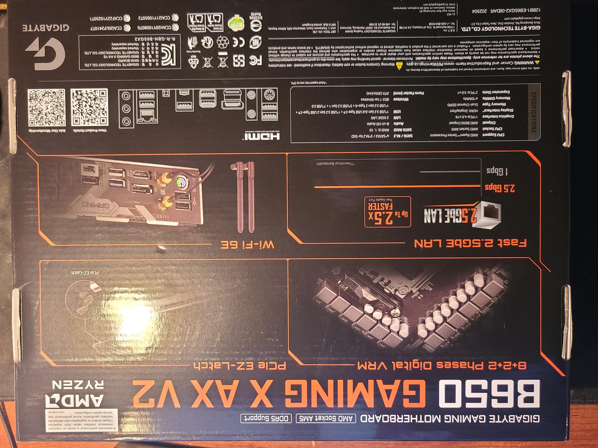 GIGABYTE B650 GAMING X AX V2 ATX Motherboard AMD AM5 Socket DDR5